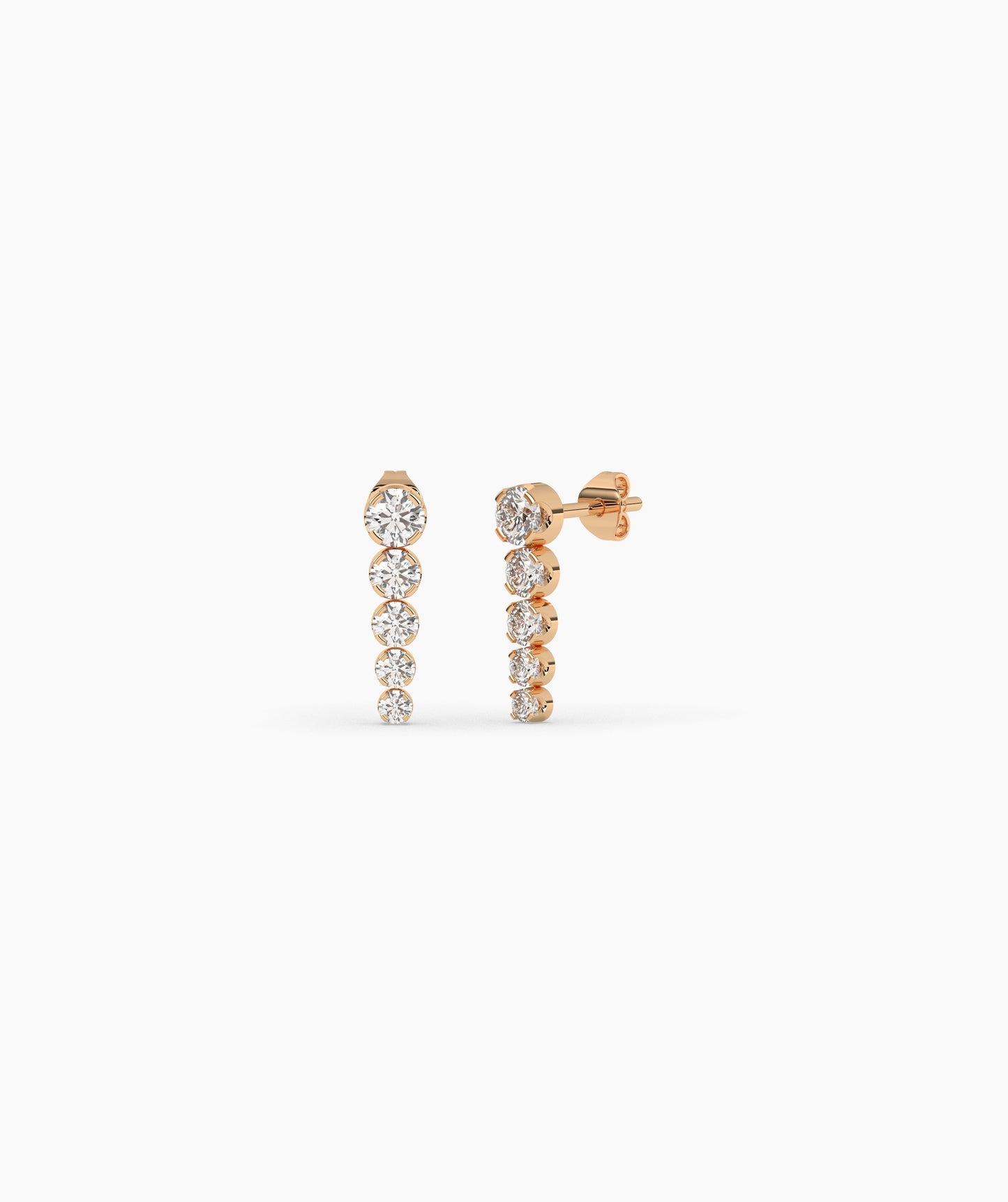 14K Gold Cascade Diamond Studs