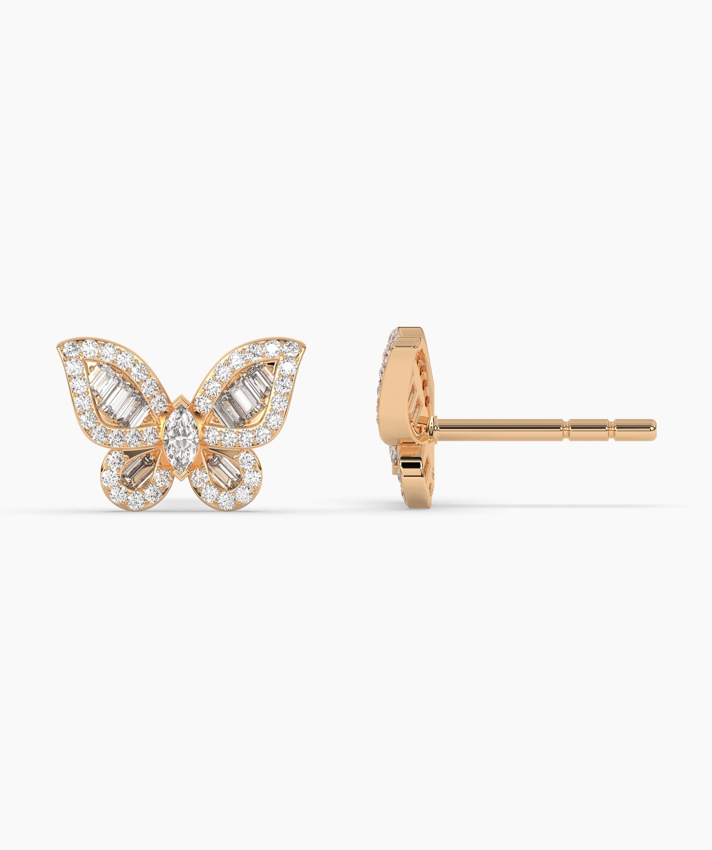 Sunlit Butterfly Diamond Studs