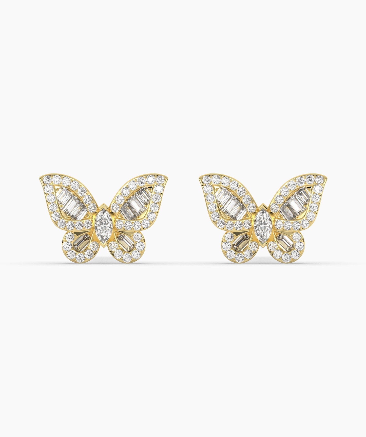 Sunlit Butterfly Diamond Studs