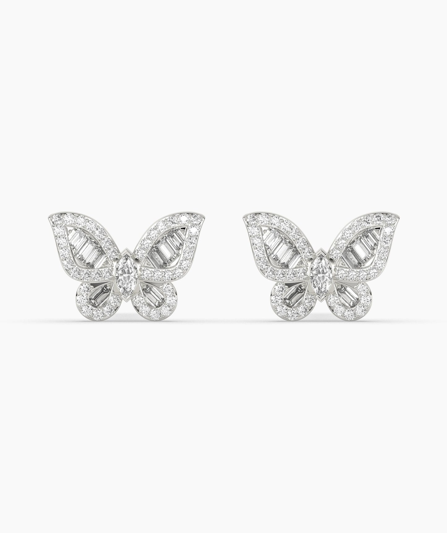 Sunlit Butterfly Diamond Studs