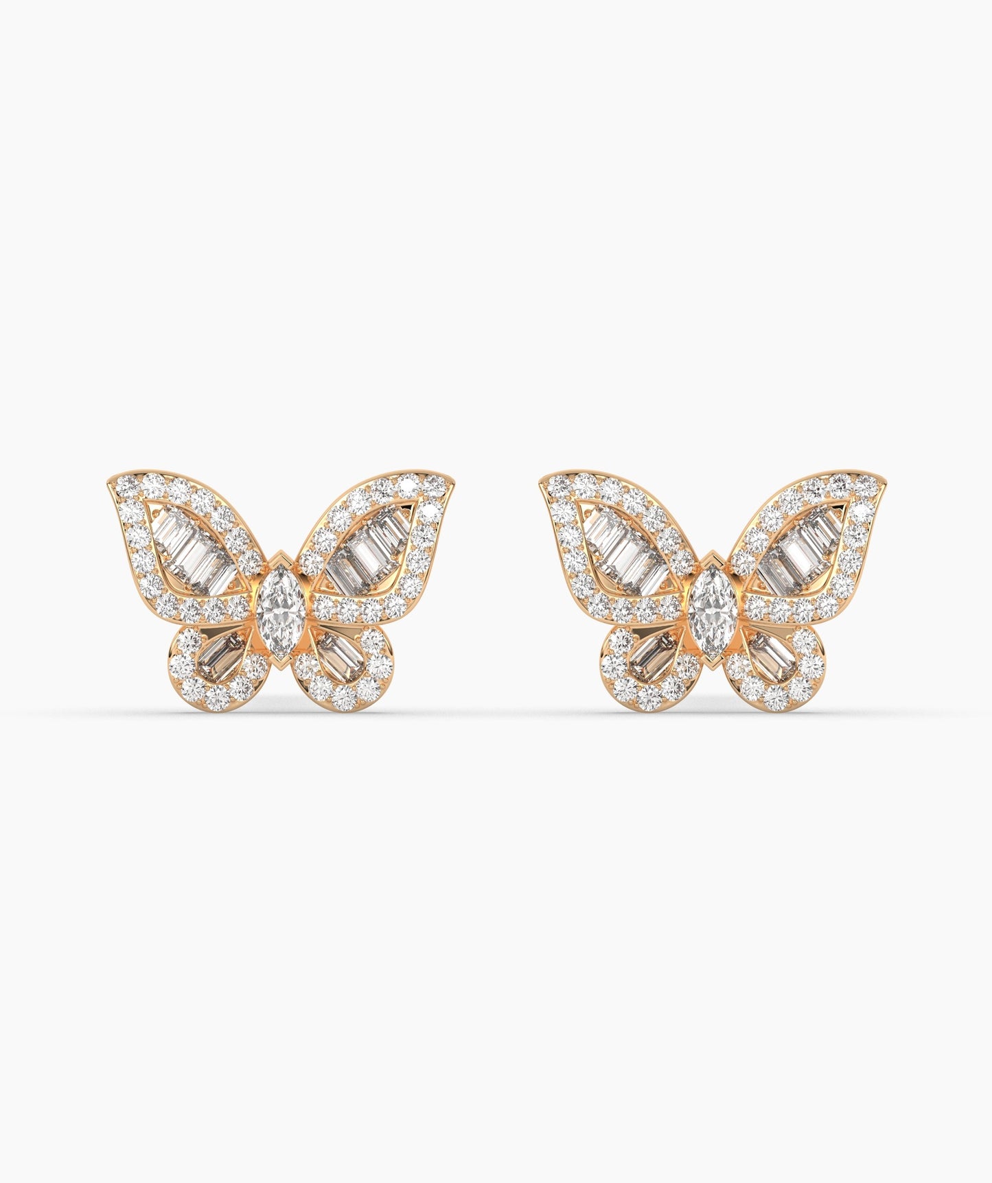 Sunlit Butterfly Diamond Studs