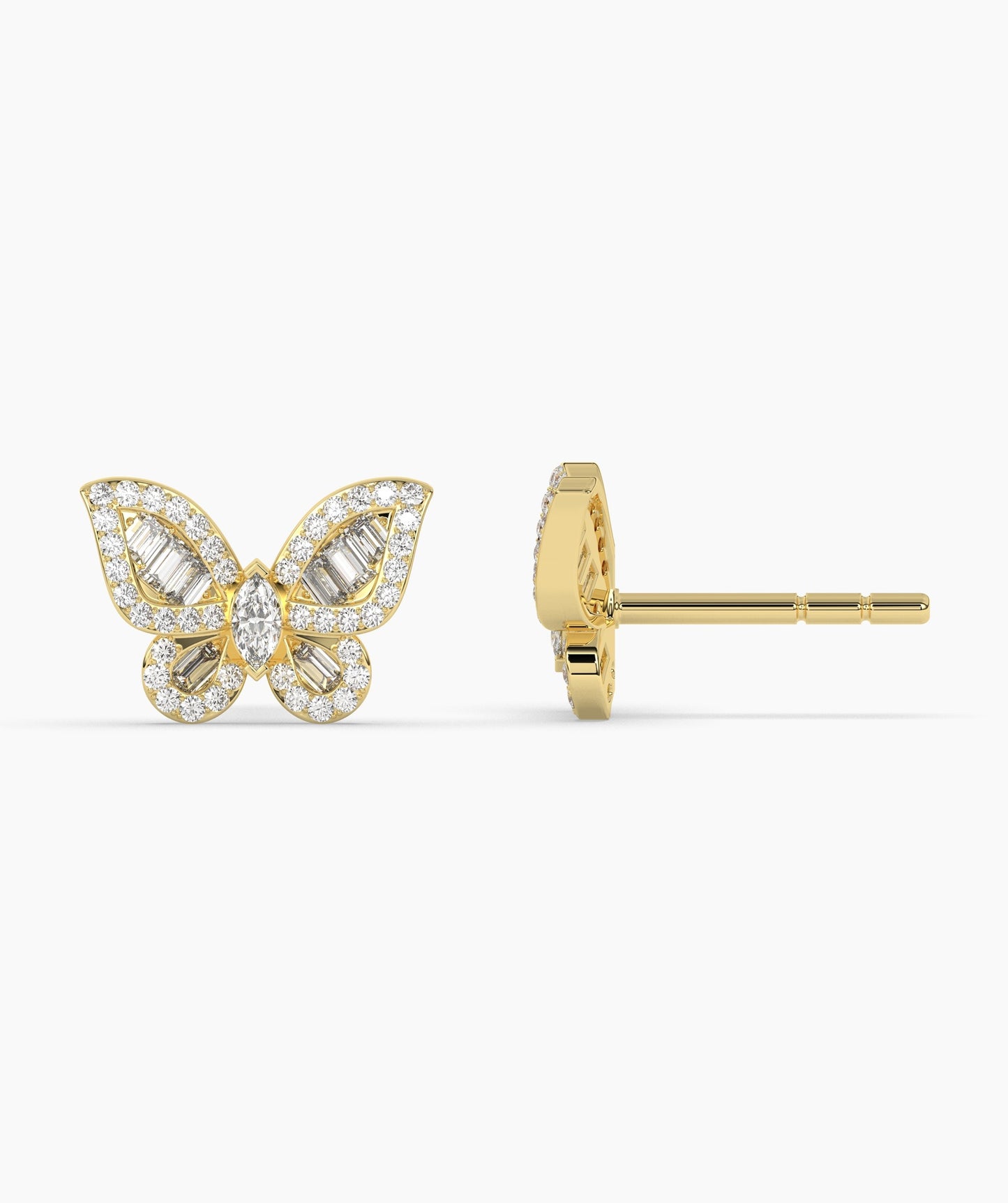 Sunlit Butterfly Diamond Studs