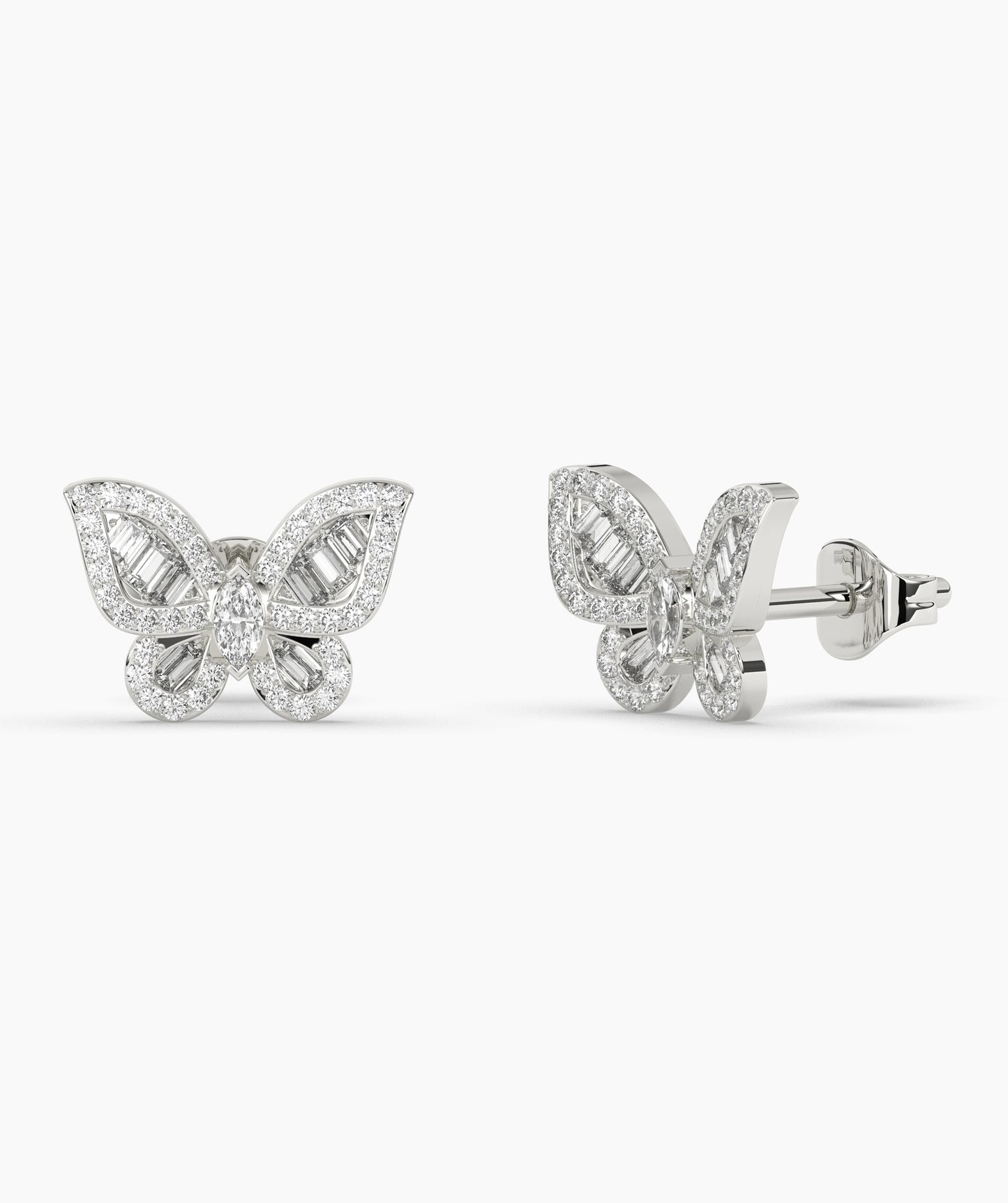Sunlit Butterfly Diamond Studs