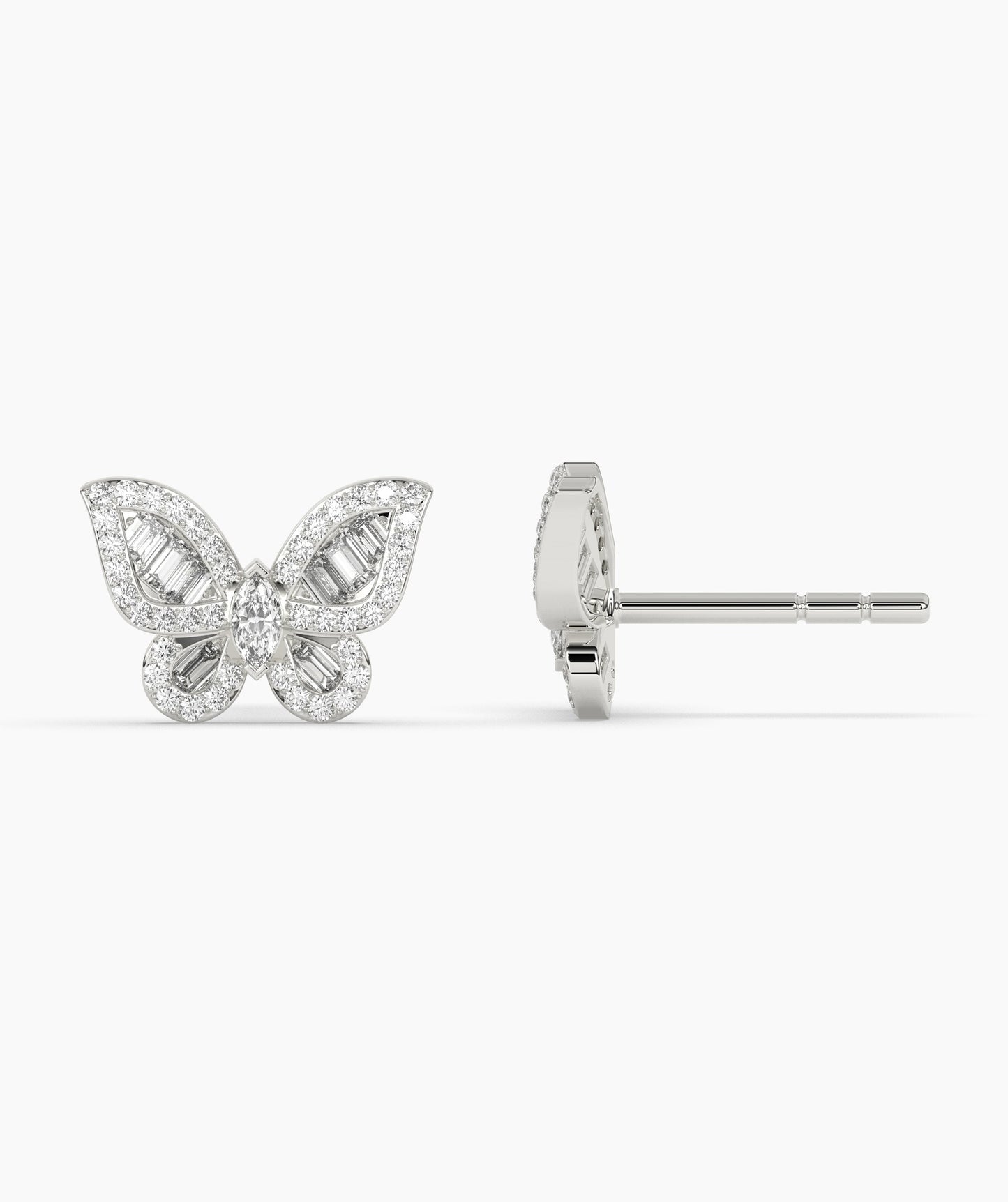 Sunlit Butterfly Diamond Studs