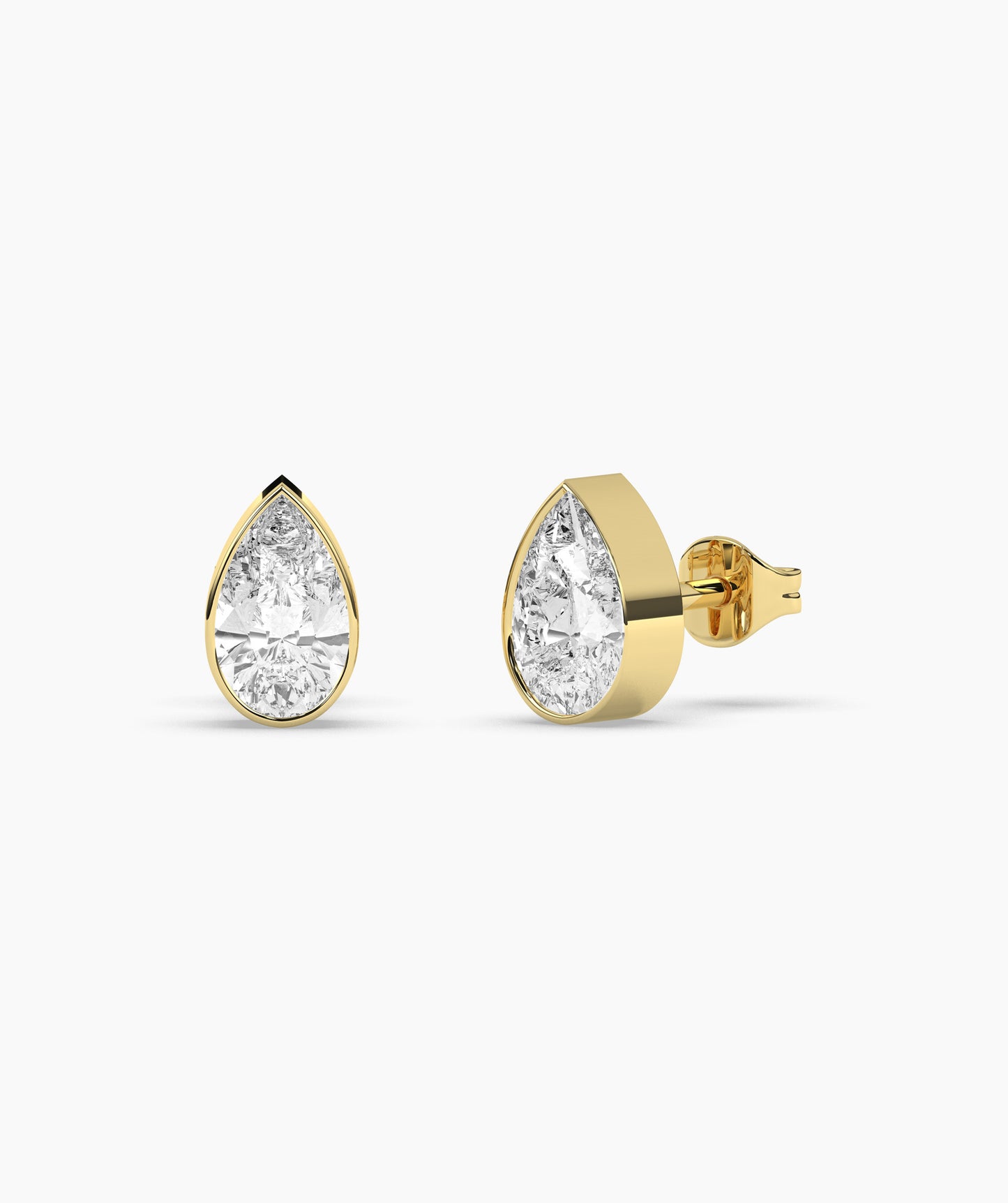 14K Gold Teardrop Brilliance Studs