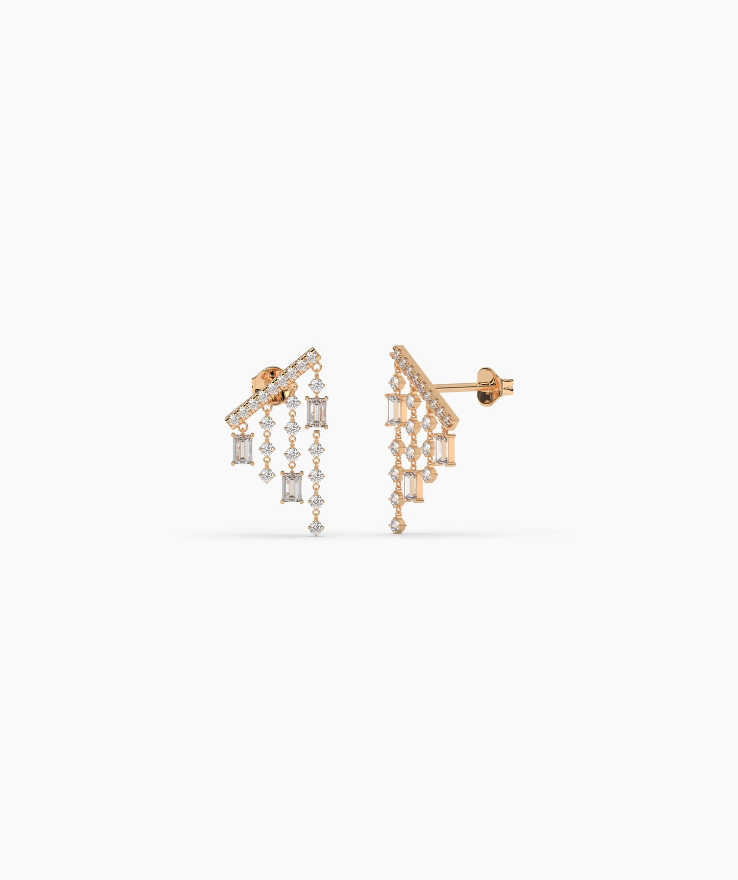 Geometric Diamond Dangle Earrings