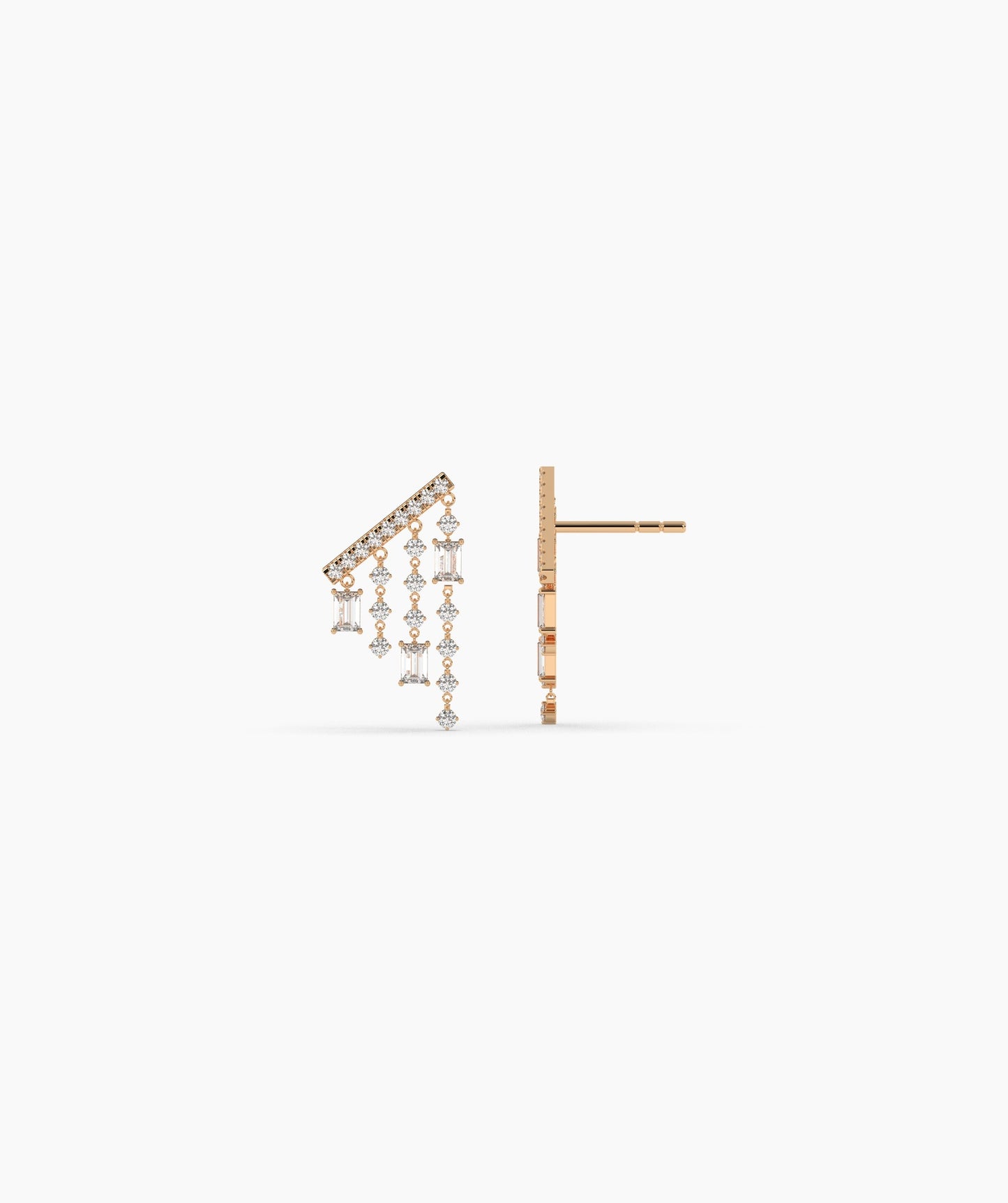 Geometric Diamond Dangle Earrings