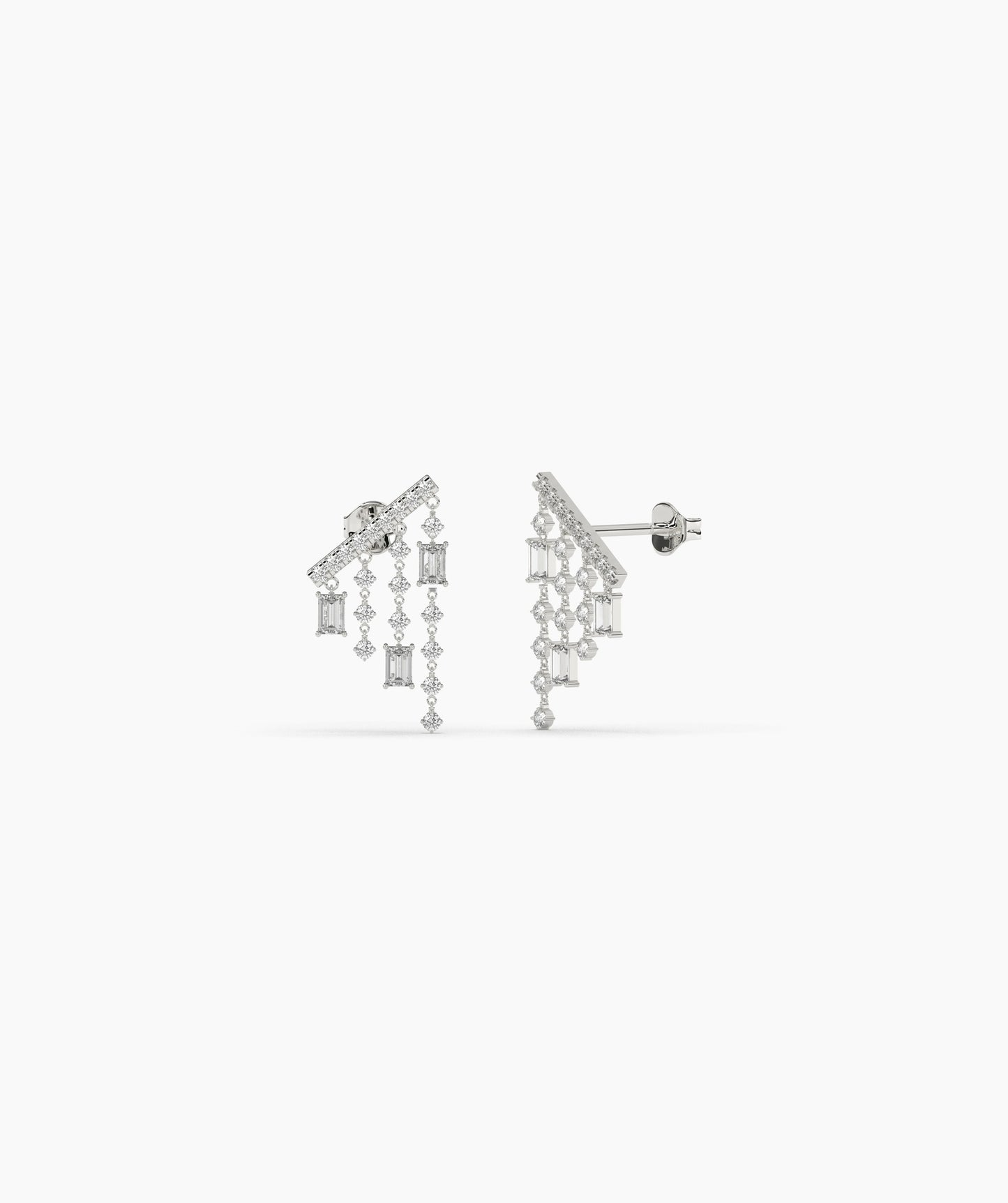 Geometric Diamond Dangle Earrings
