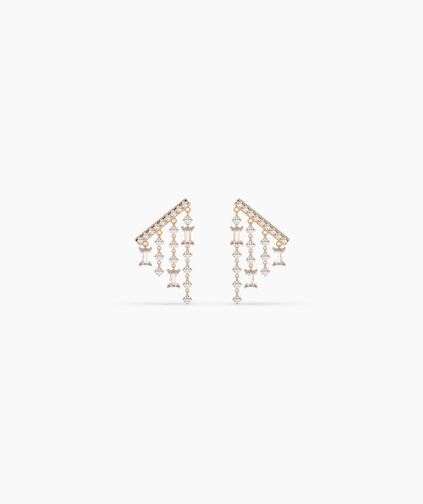 Geometric Diamond Dangle Earrings