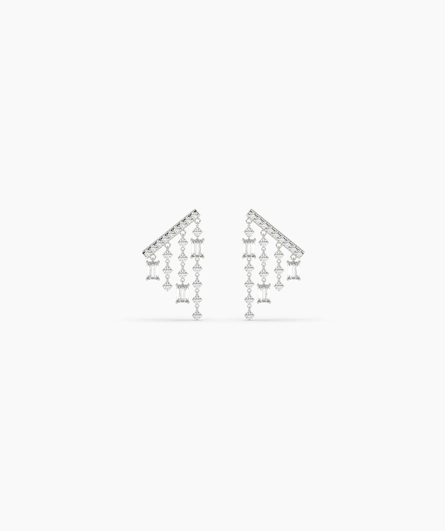 Geometric Diamond Dangle Earrings