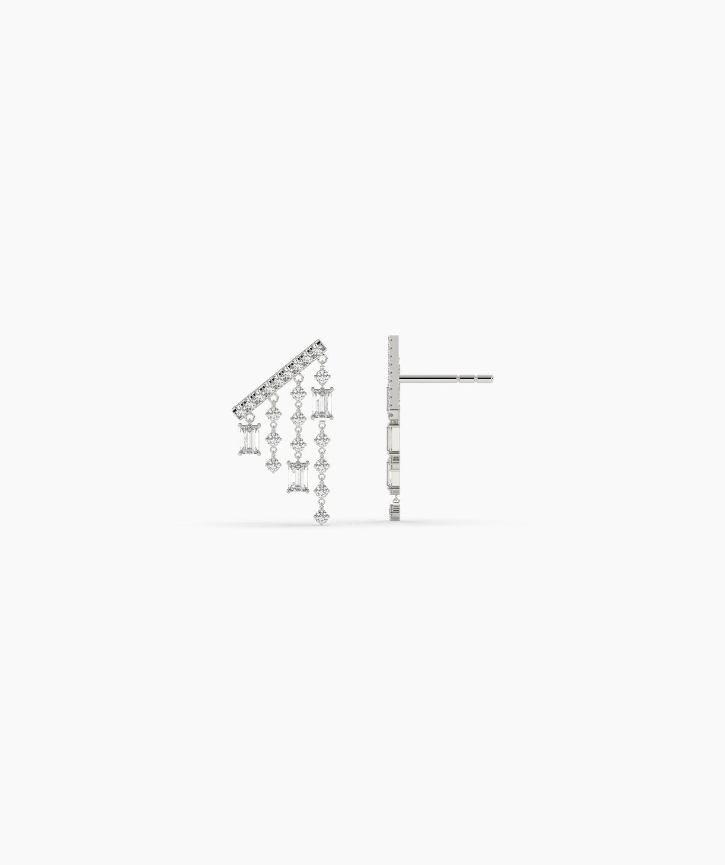 Geometric Diamond Dangle Earrings