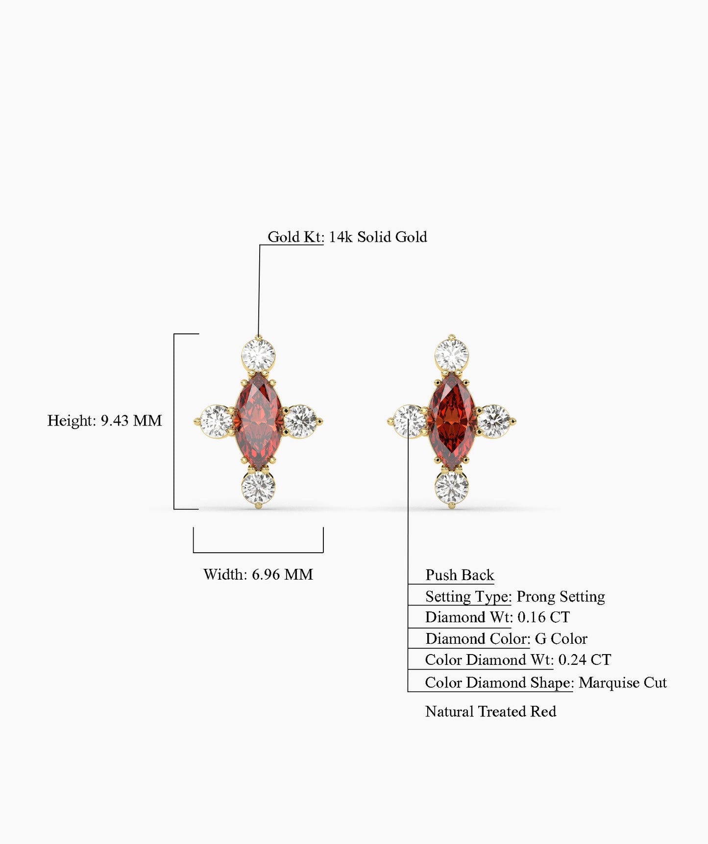 Marquise Garnet Cluster Earrings