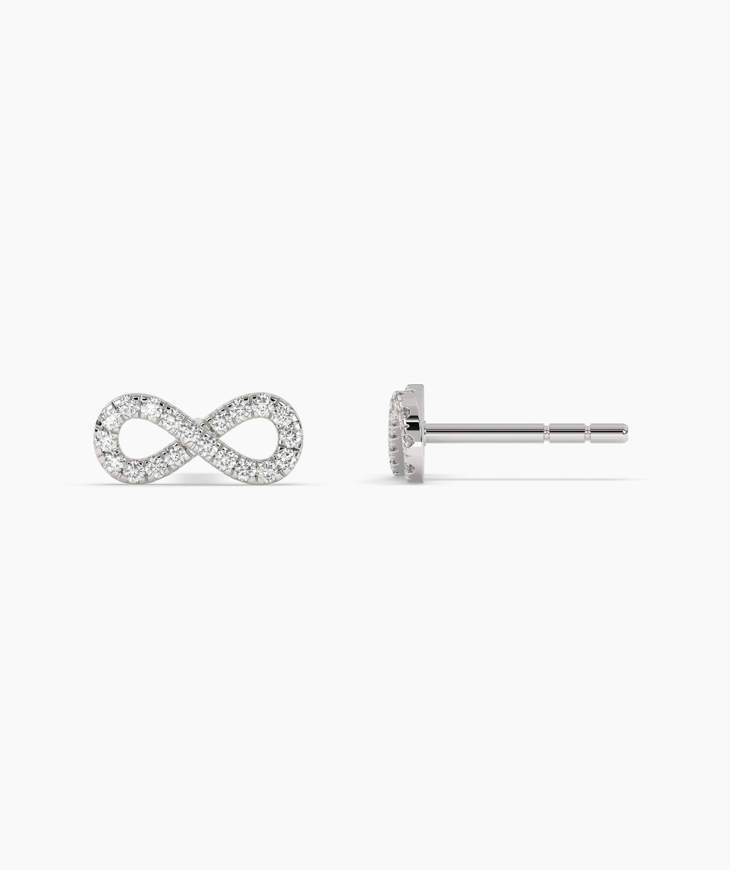 Pave Diamond Infinity Symbol Stud Earrings