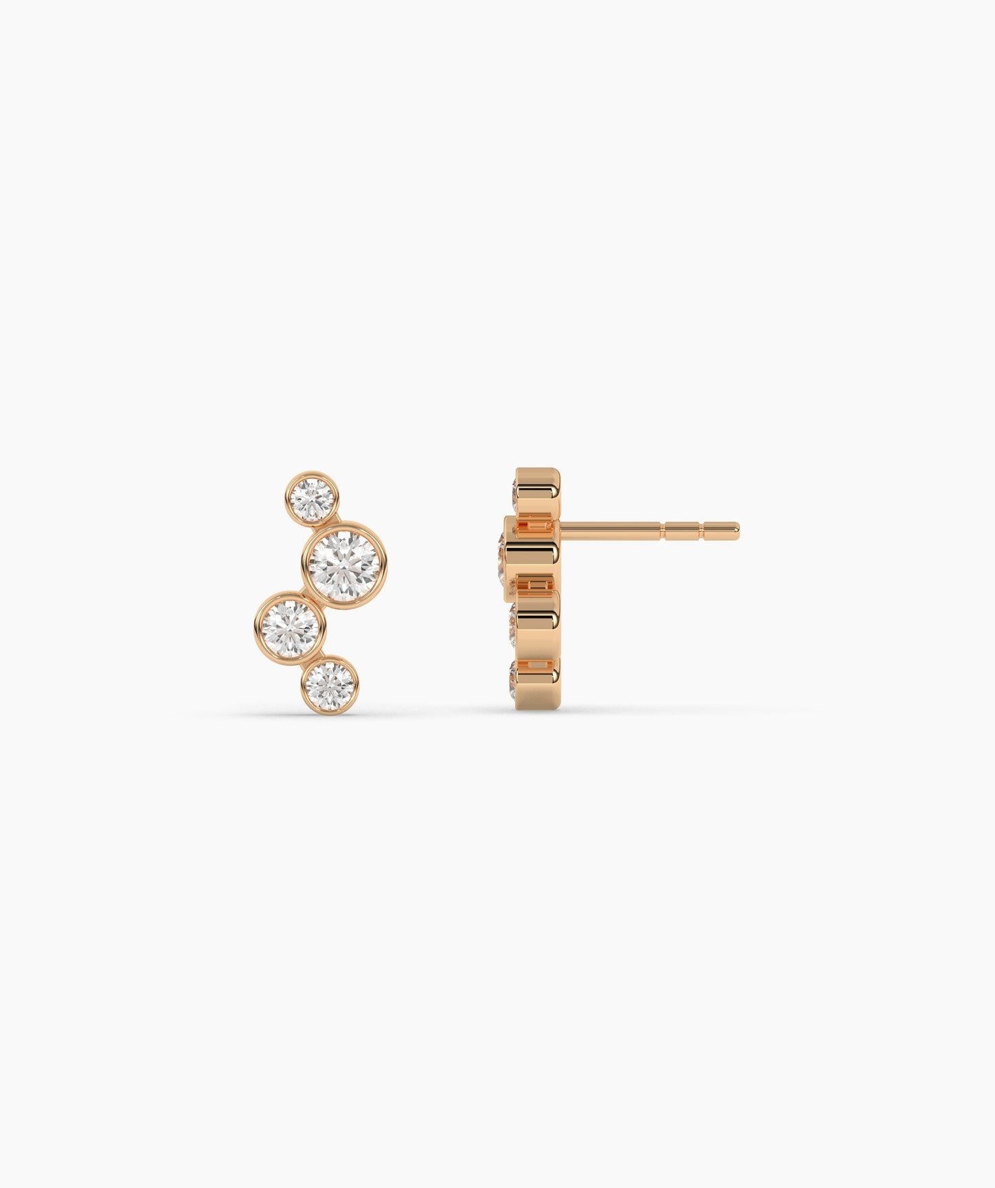 Cascading 14K Gold Diamond Earrings