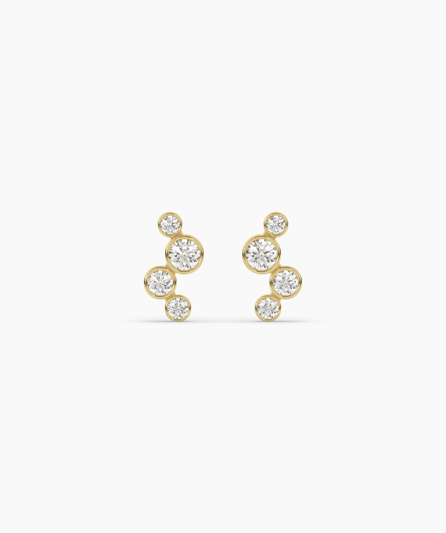 Cascading 14K Gold Diamond Earrings