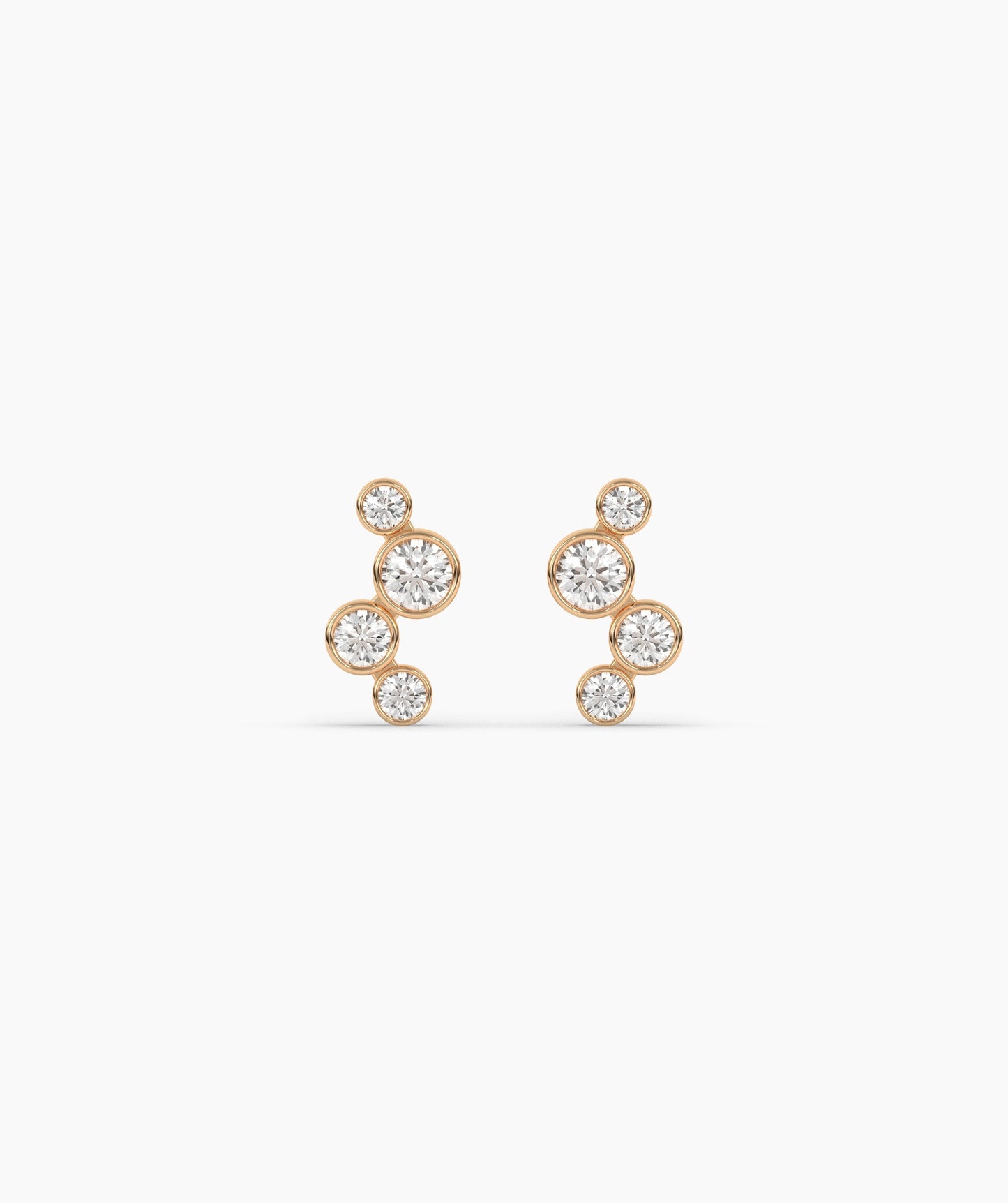 Cascading 14K Gold Diamond Earrings