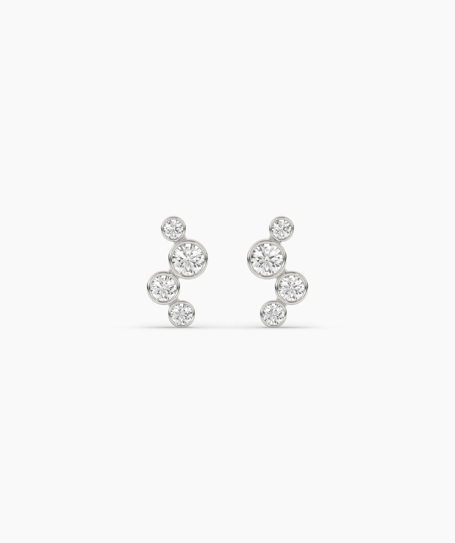 Cascading 14K Gold Diamond Earrings