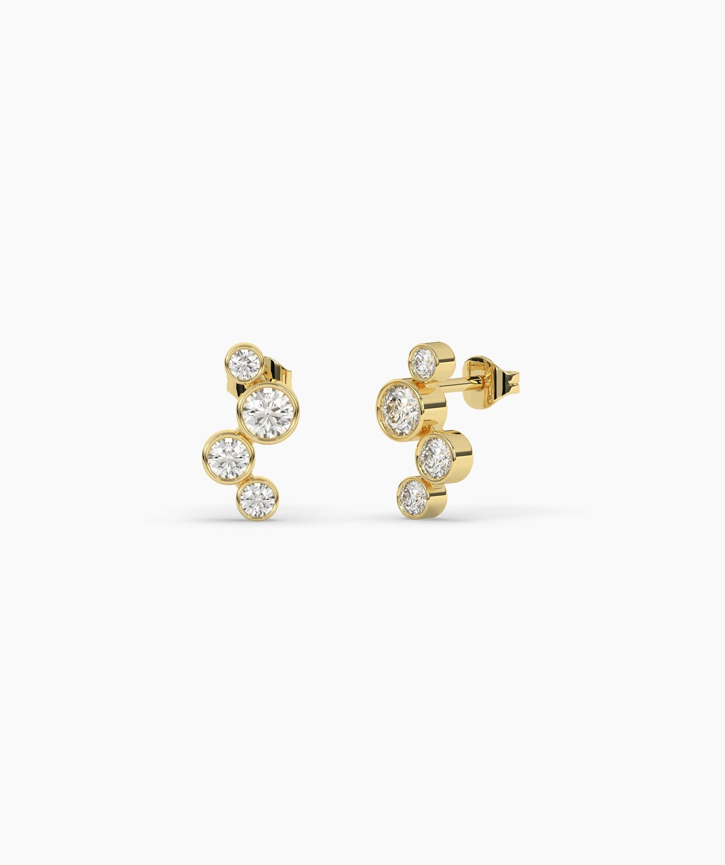 Cascading 14K Gold Diamond Earrings