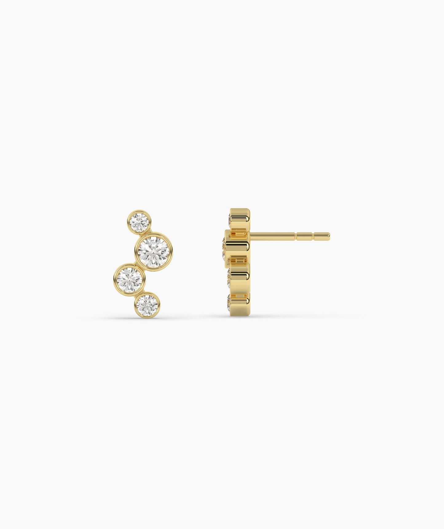 Cascading 14K Gold Diamond Earrings