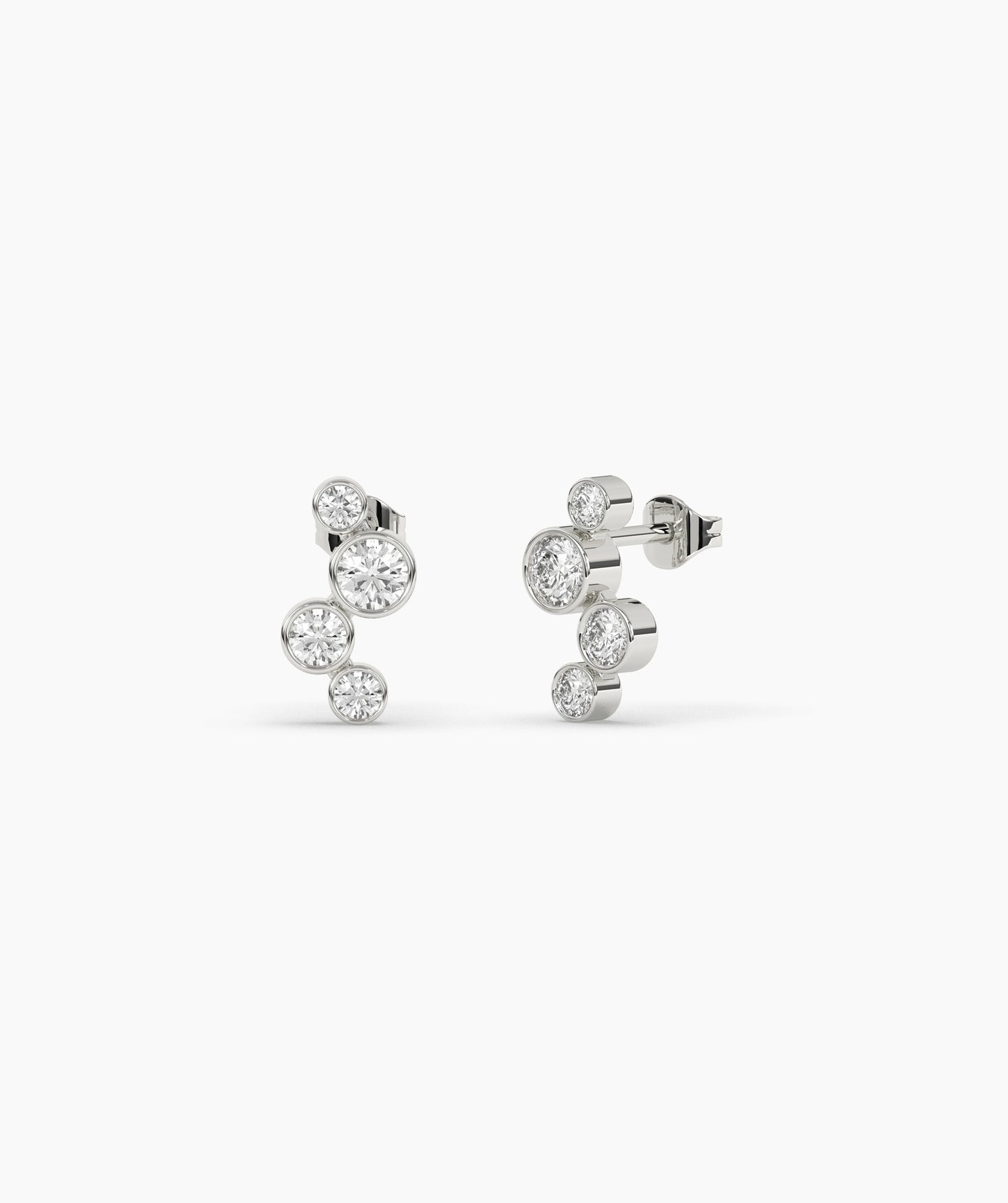 Cascading 14K Gold Diamond Earrings