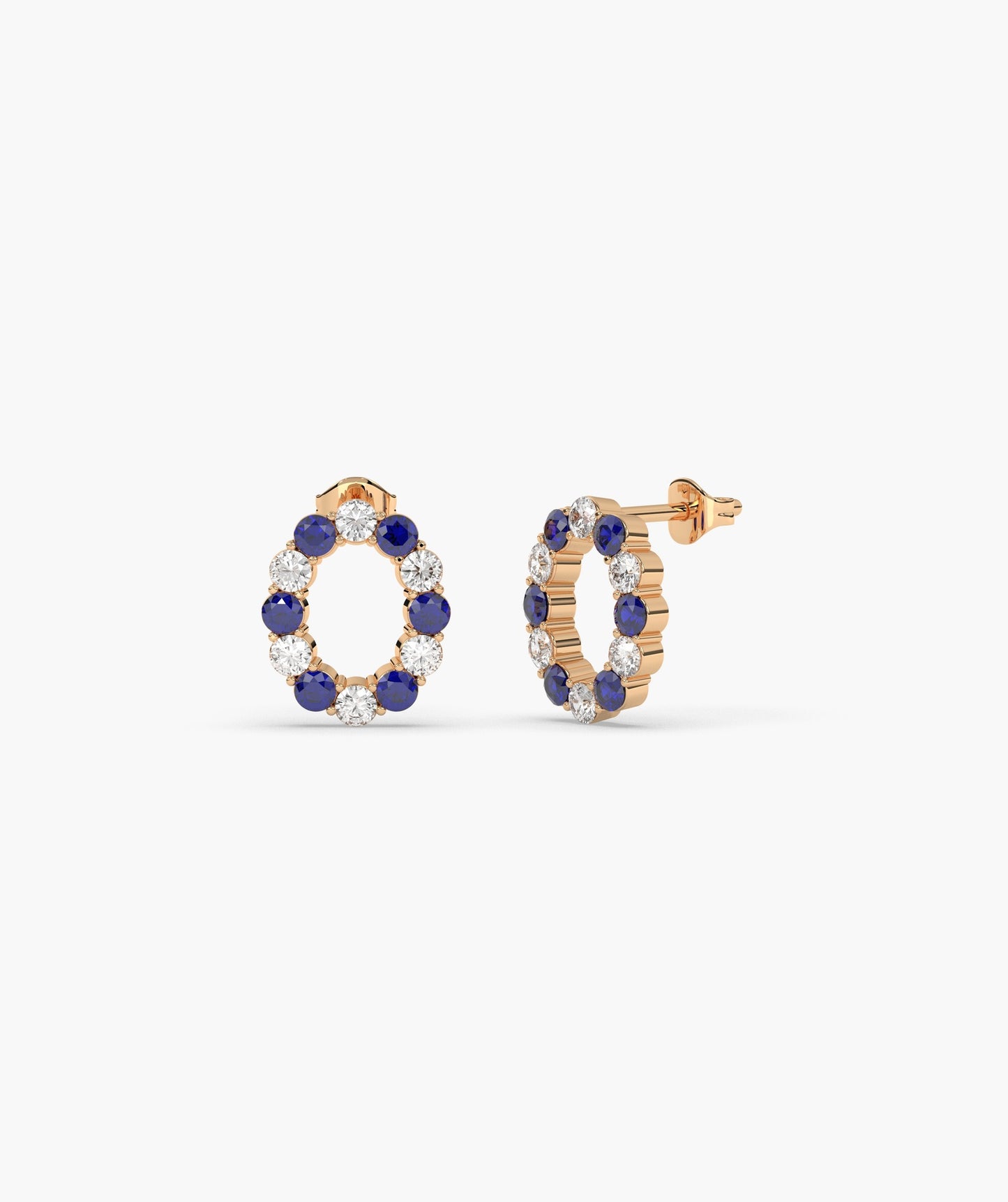 Sapphire & Diamond Halo Earrings