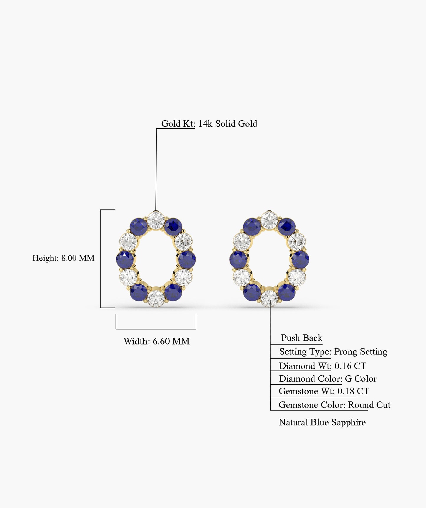 Sapphire & Diamond Halo Earrings
