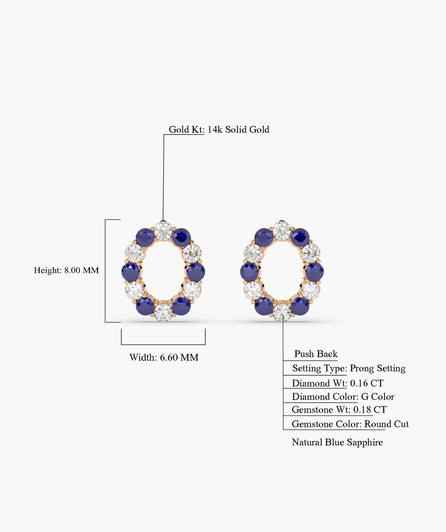 Sapphire & Diamond Halo Earrings