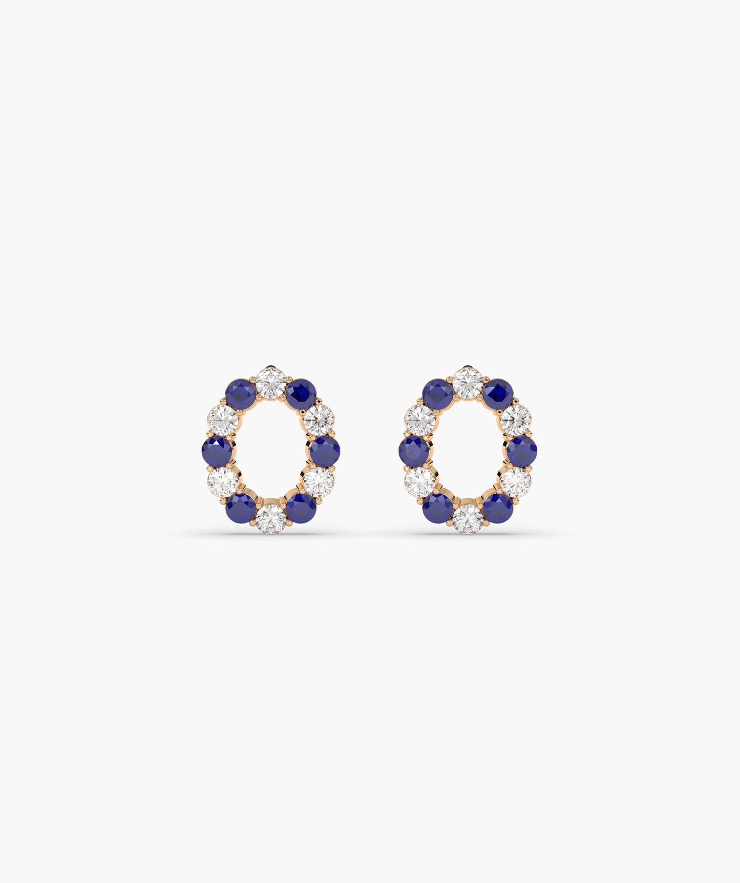 Sapphire & Diamond Halo Earrings