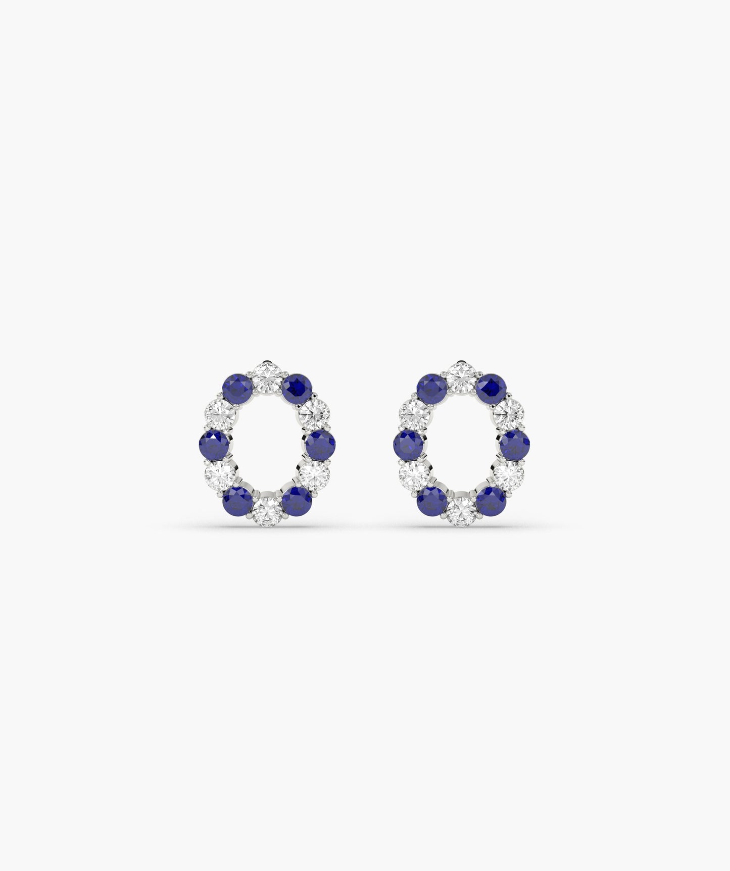 Sapphire & Diamond Halo Earrings