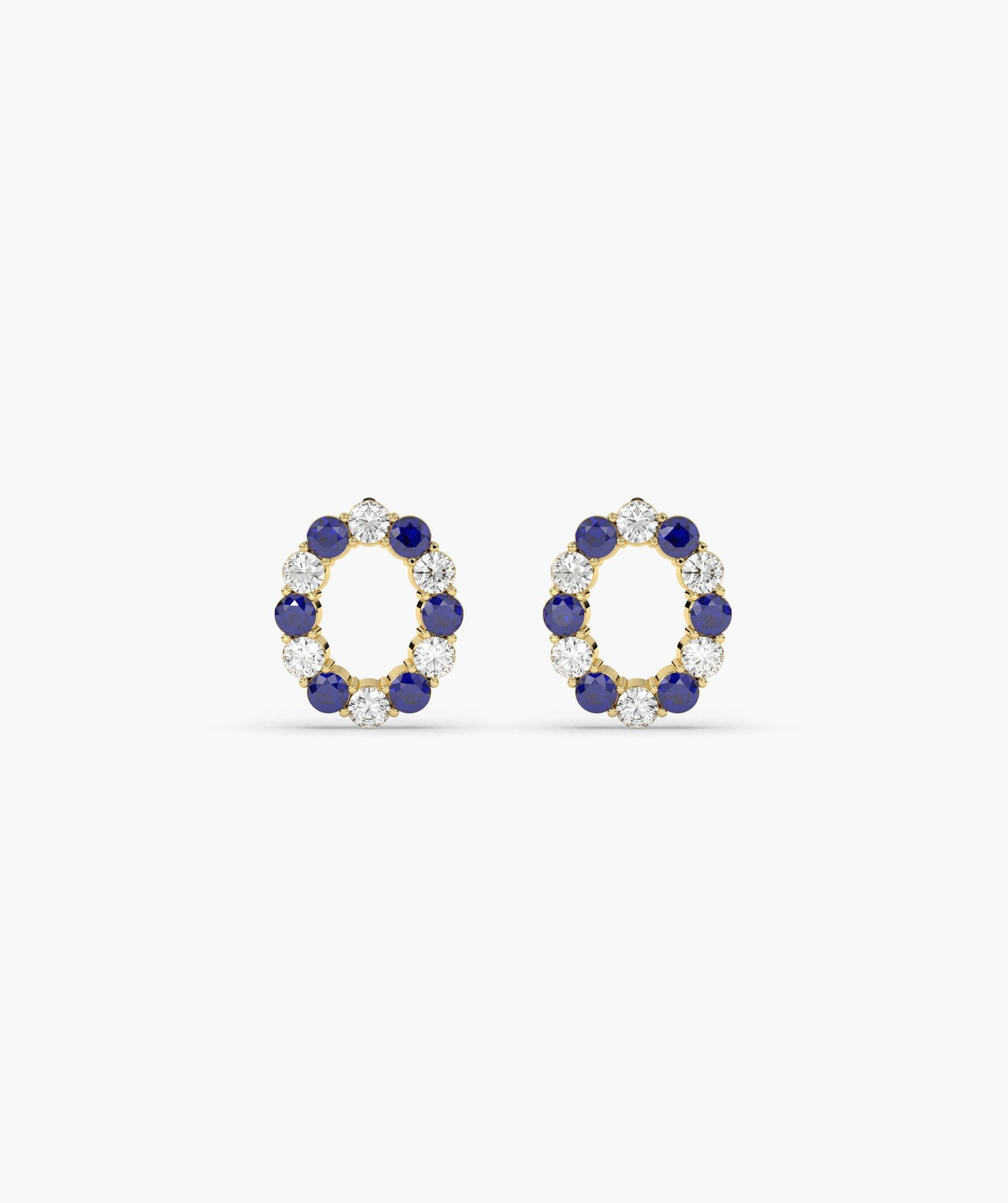 Sapphire & Diamond Halo Earrings