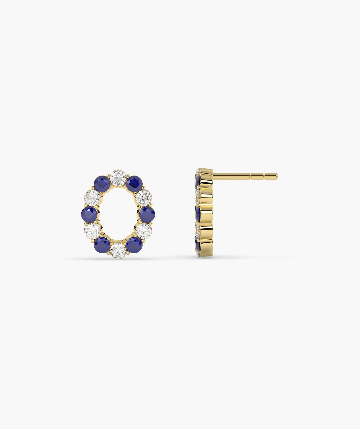 Sapphire & Diamond Halo Earrings