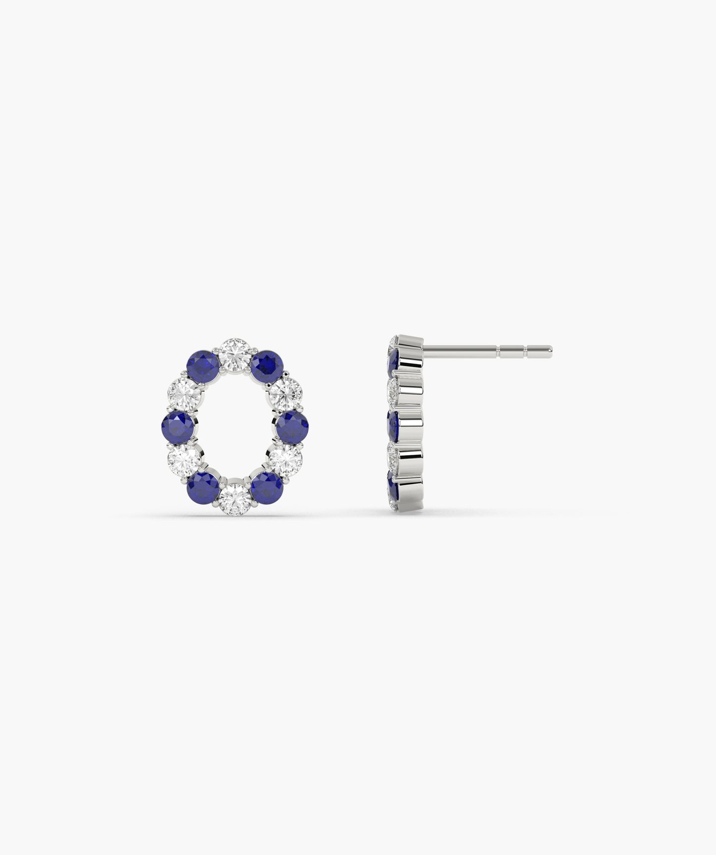 Sapphire & Diamond Halo Earrings