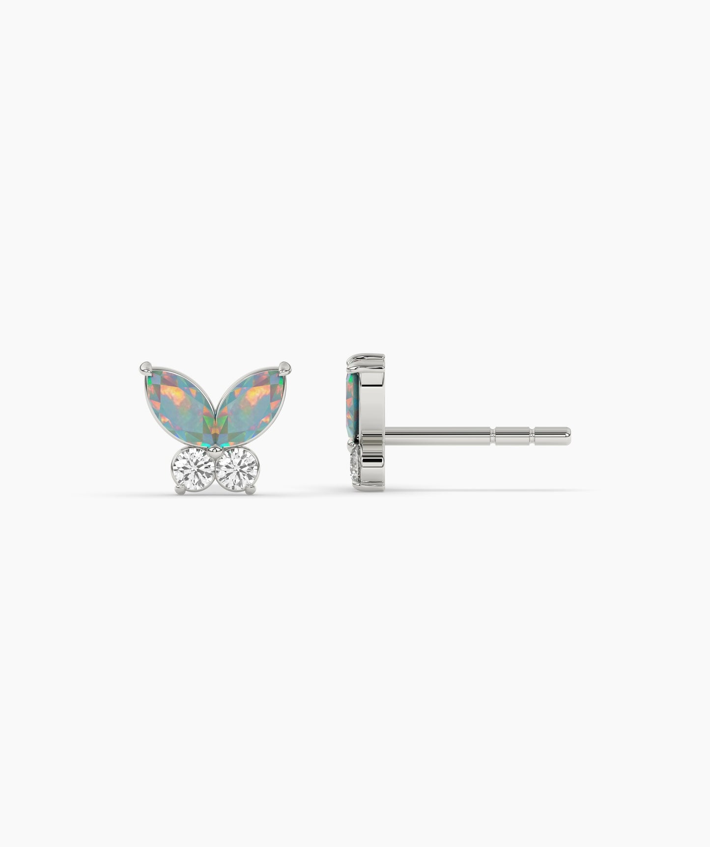 Opal and Diamond Butterfly Studs