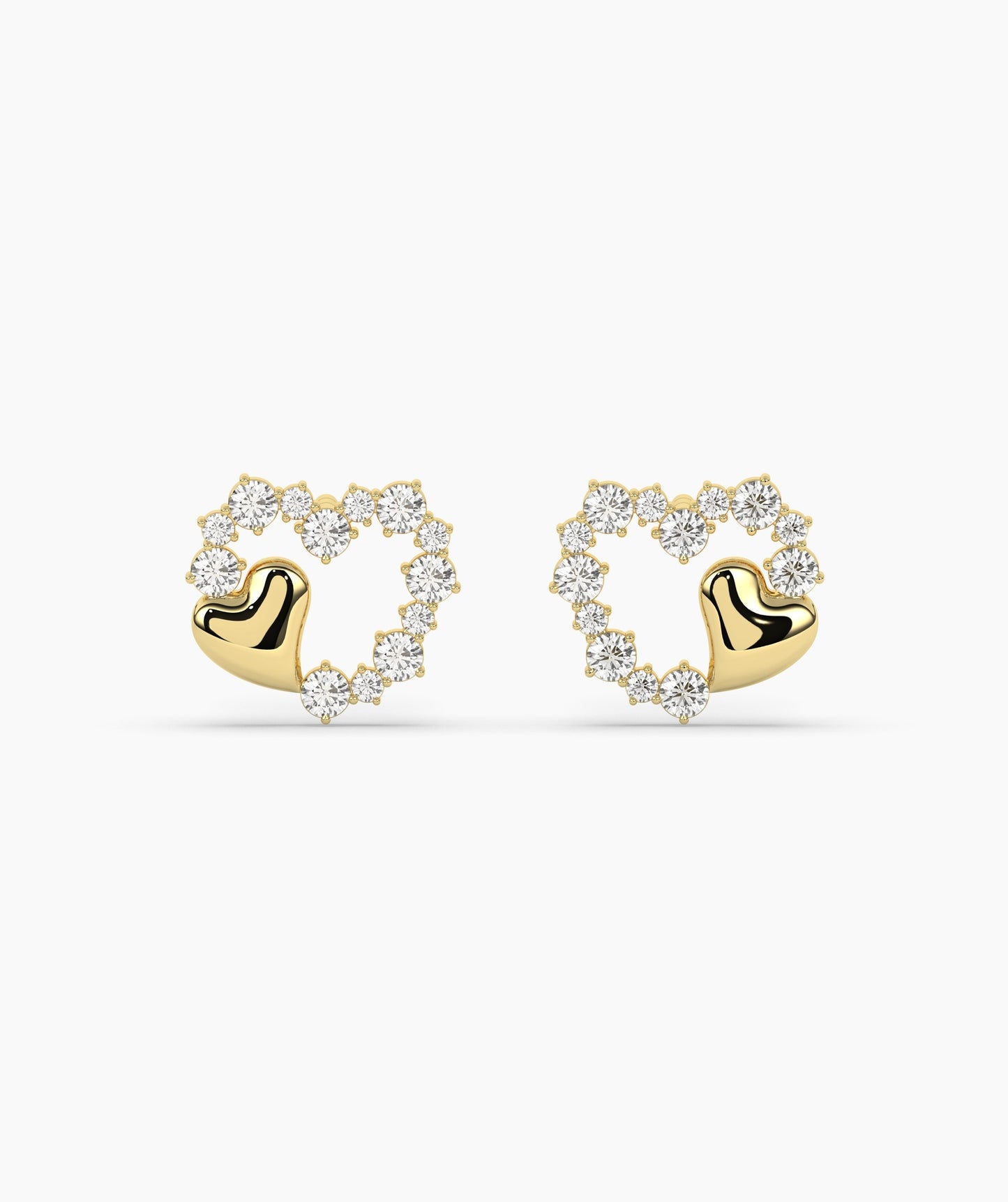 Charming Embellished Heart Studs