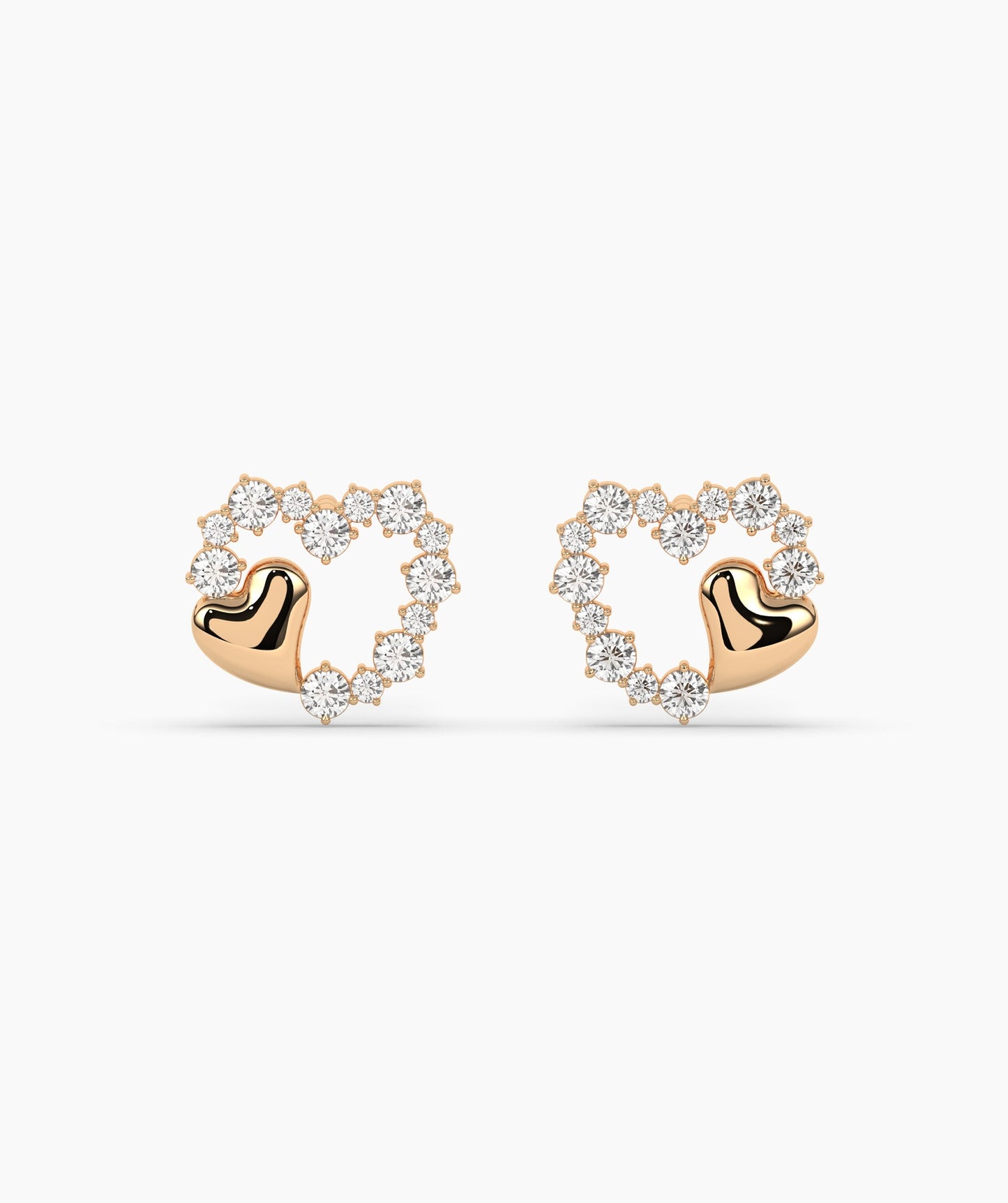 Charming Embellished Heart Studs