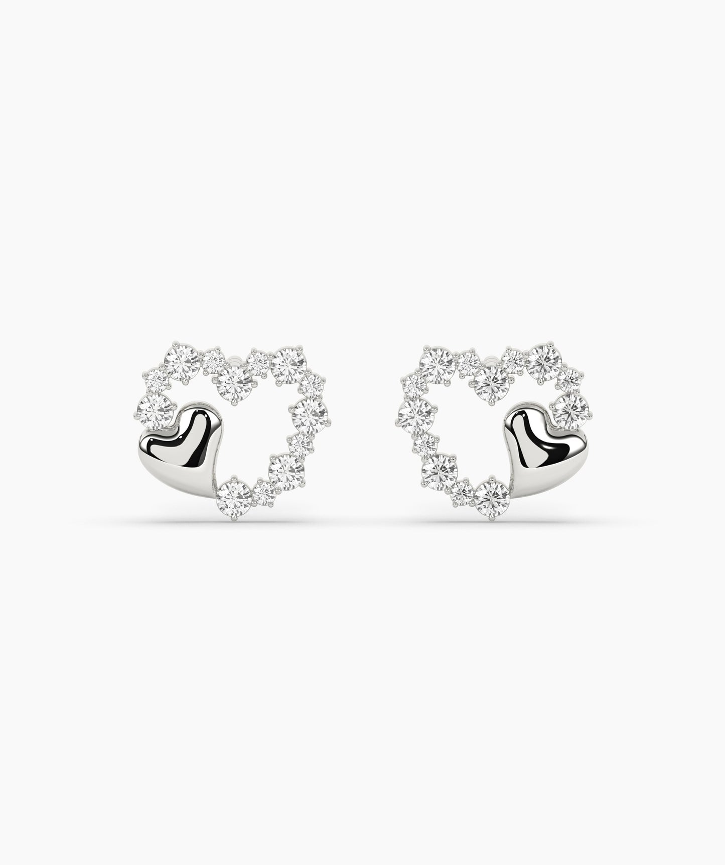 Charming Embellished Heart Studs