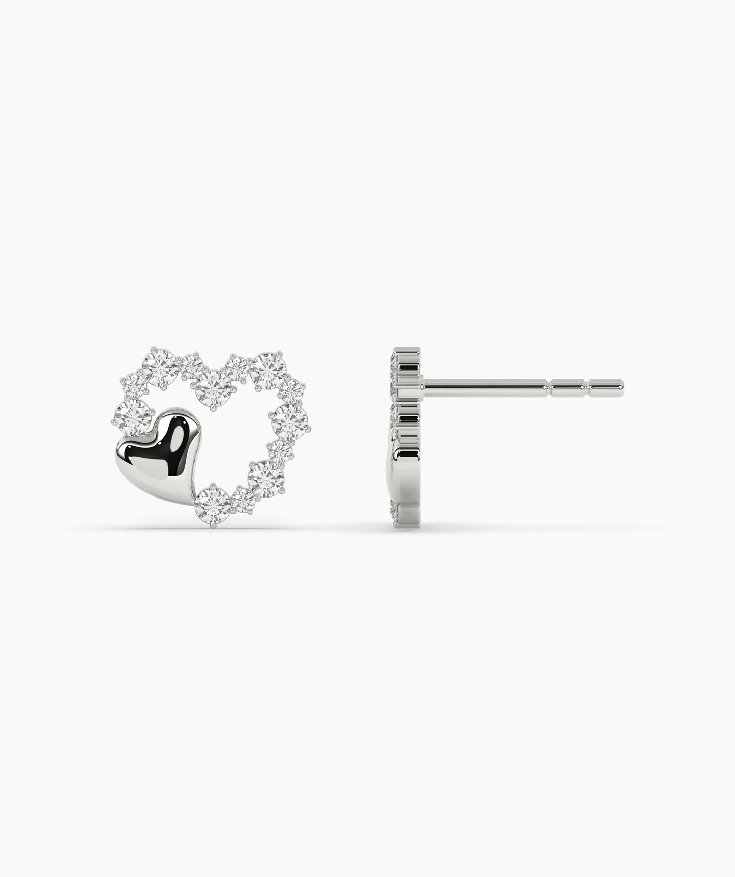 Charming Embellished Heart Studs