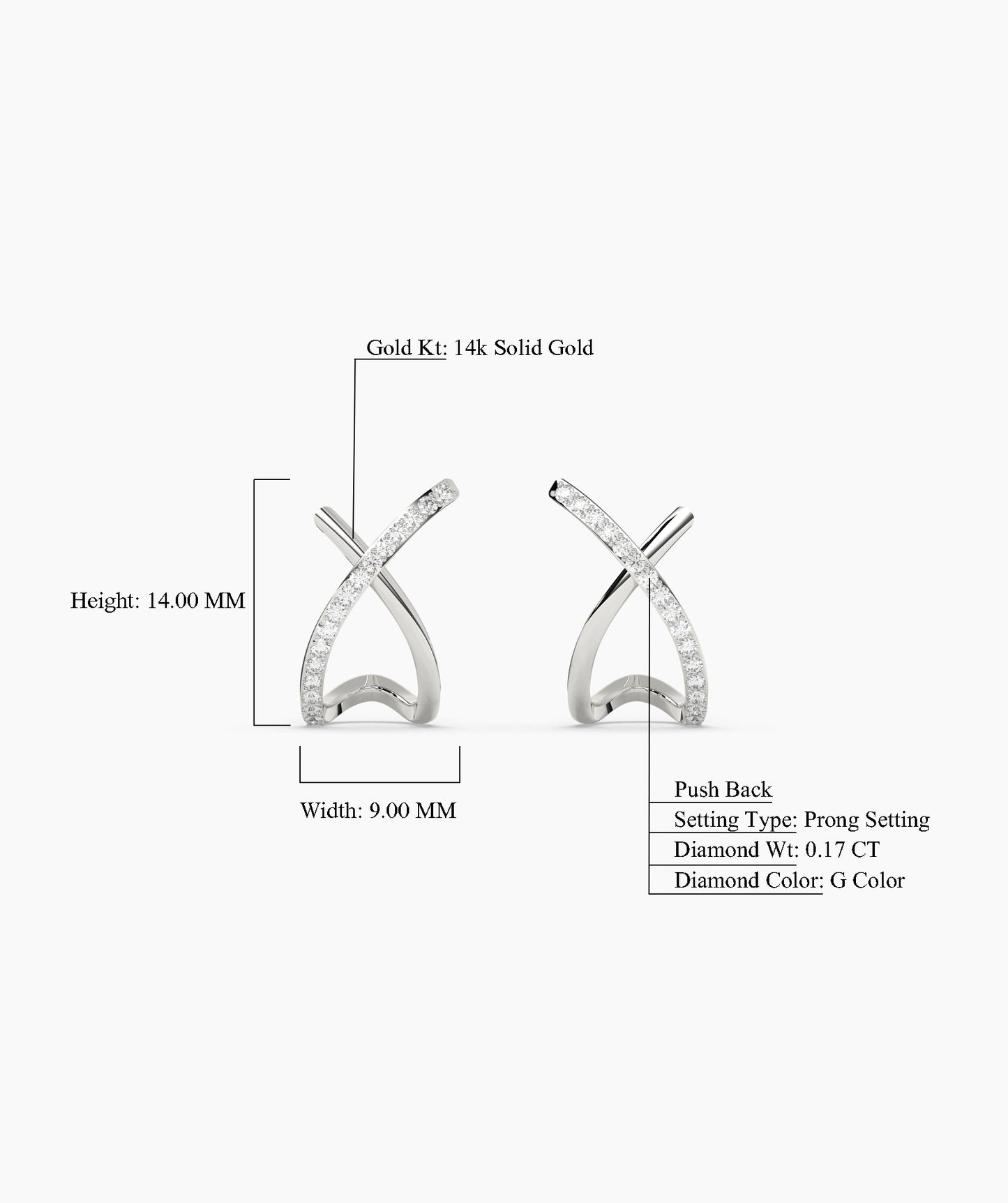 Luxury X-Shaped Gold Earrings