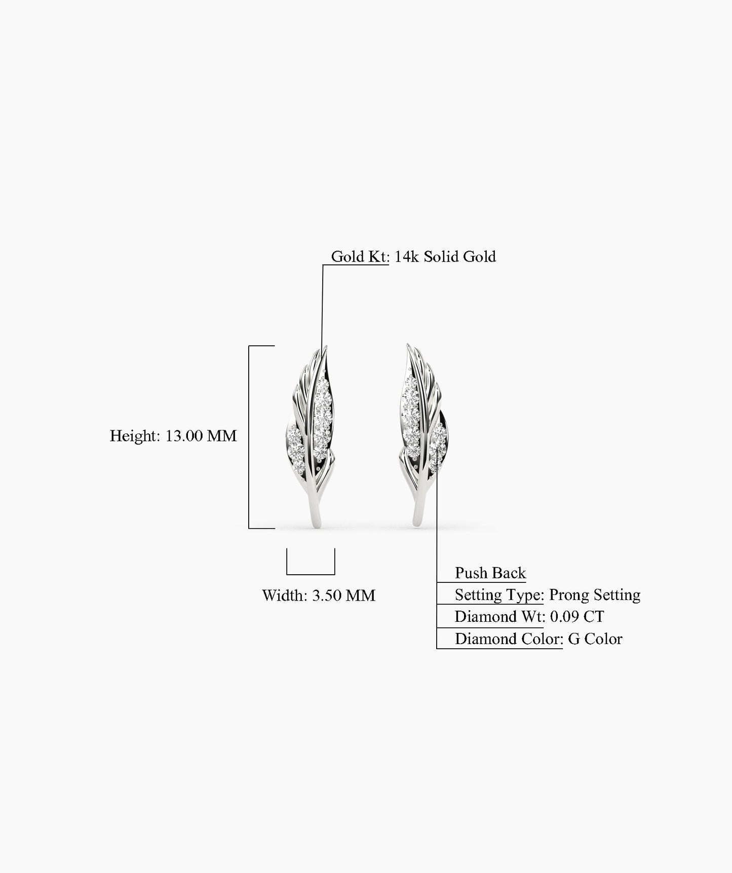 Delicate Gold Feather Earrings