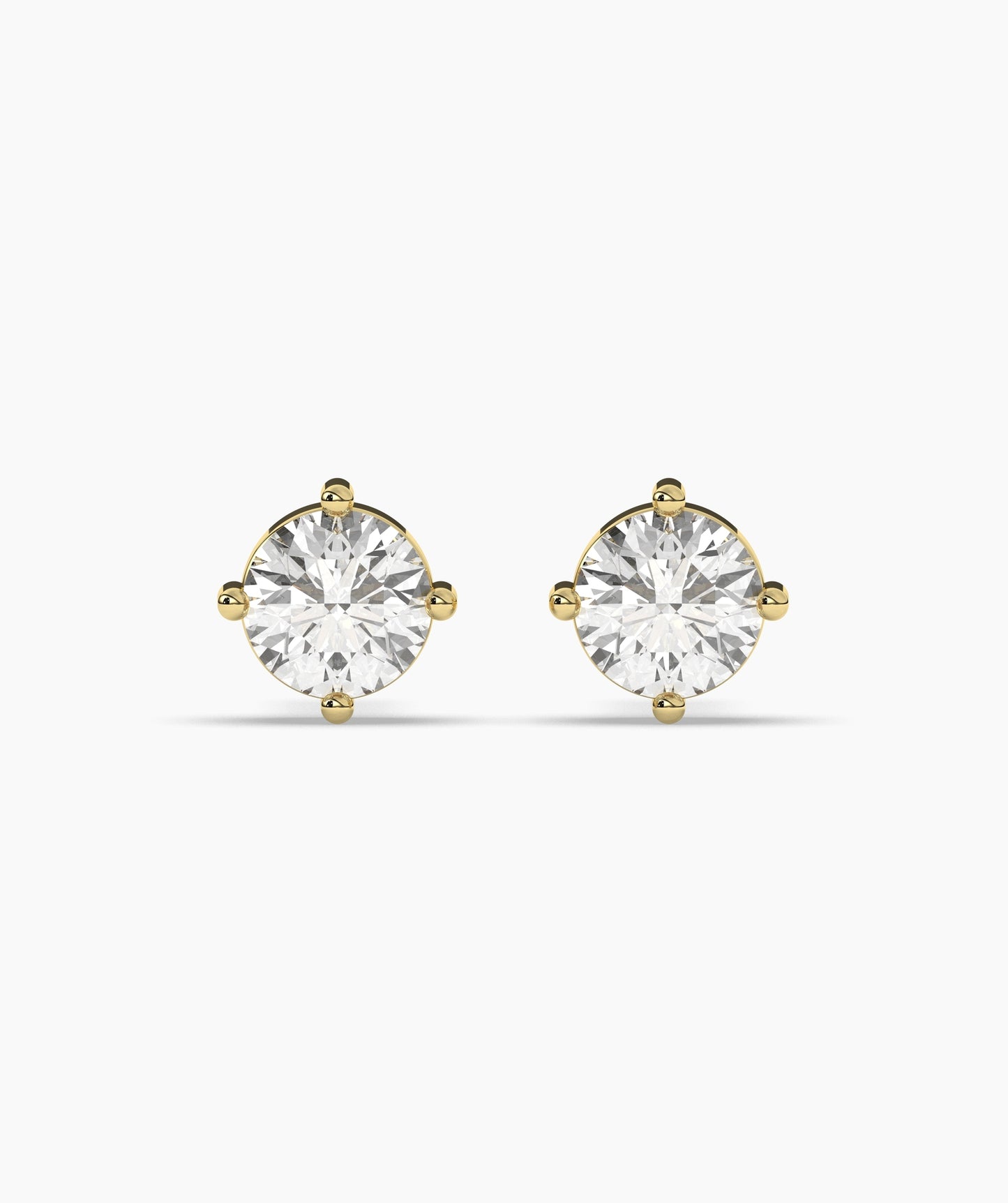 Round Diamond Solitaire Stud Earrings