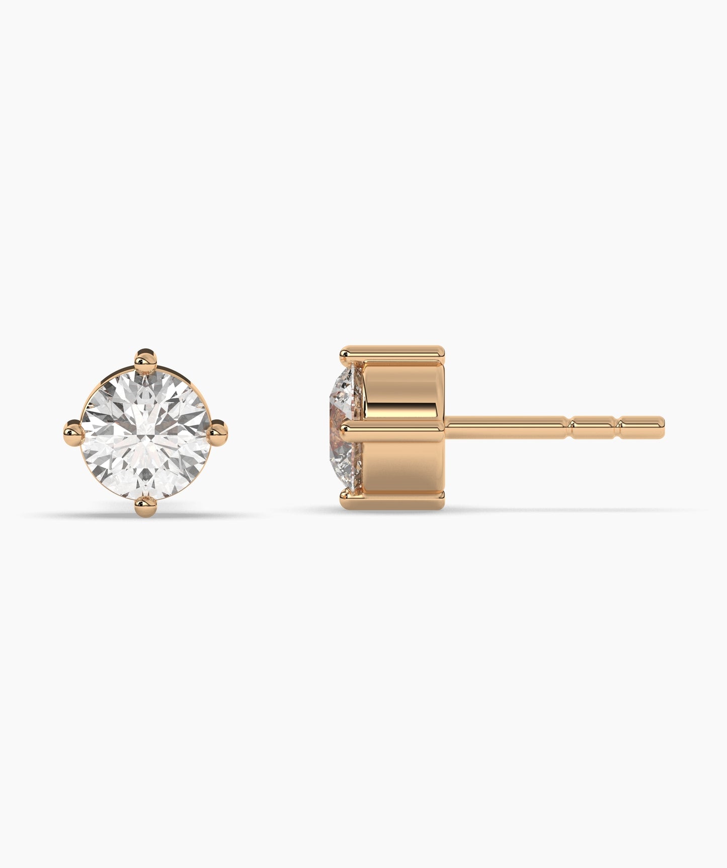 Round Diamond Solitaire Stud Earrings
