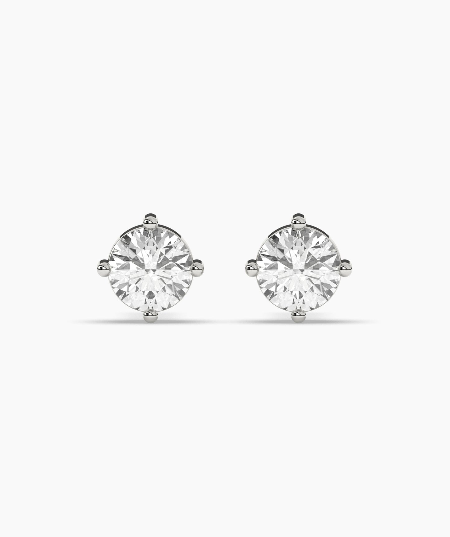 Round Diamond Solitaire Stud Earrings