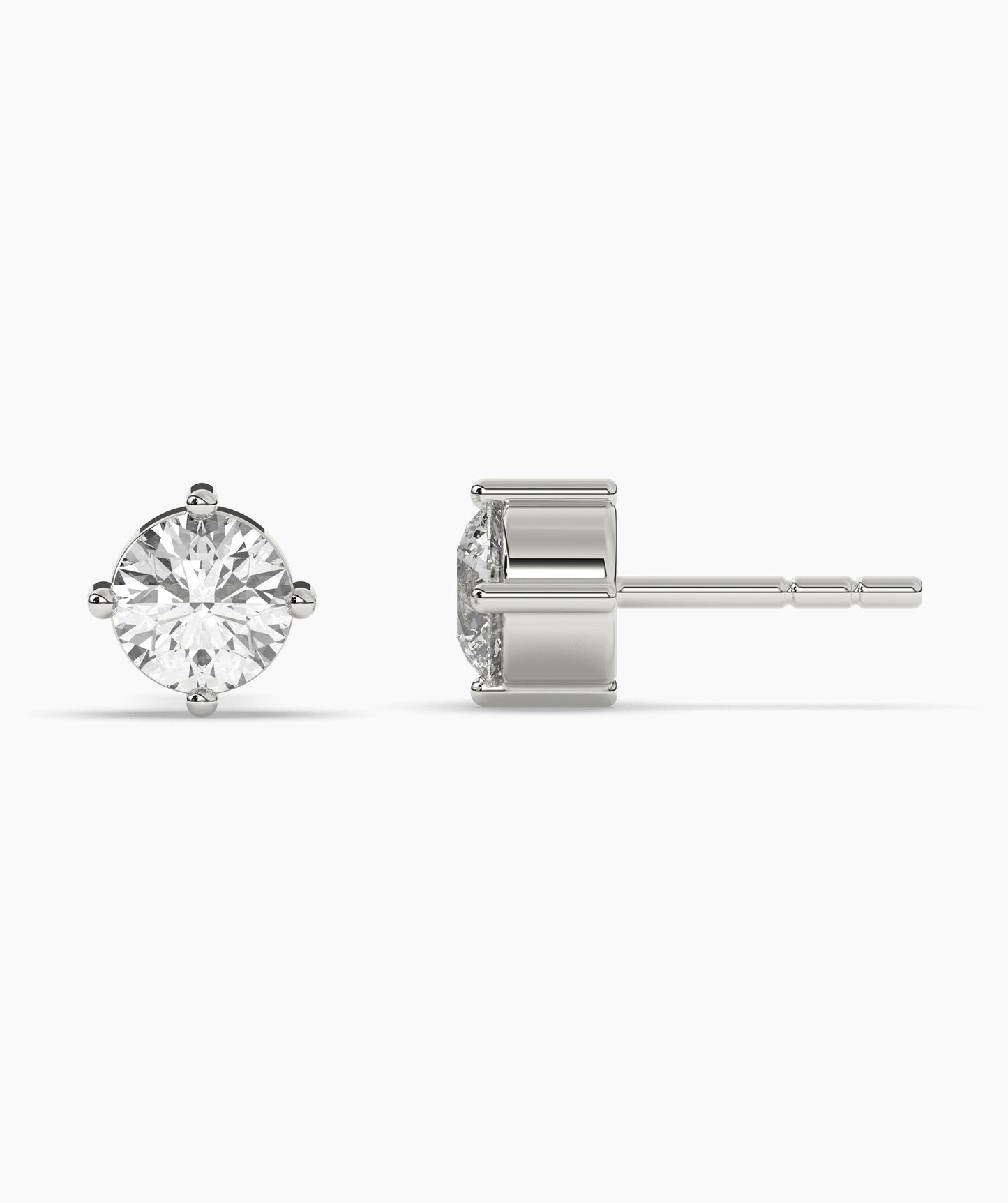 Round Diamond Solitaire Stud Earrings
