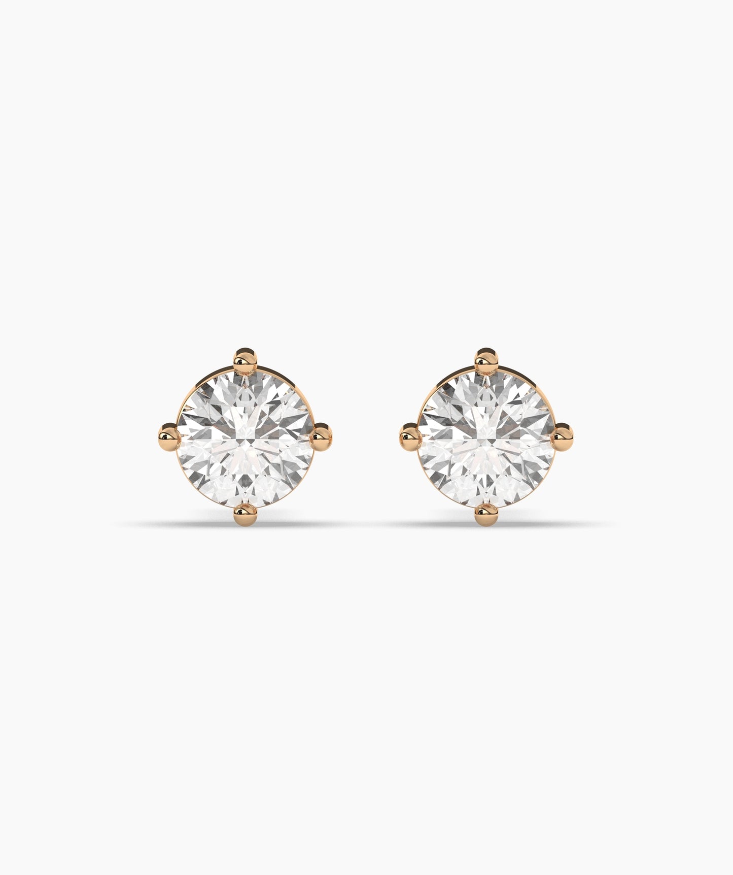 Round Diamond Solitaire Stud Earrings
