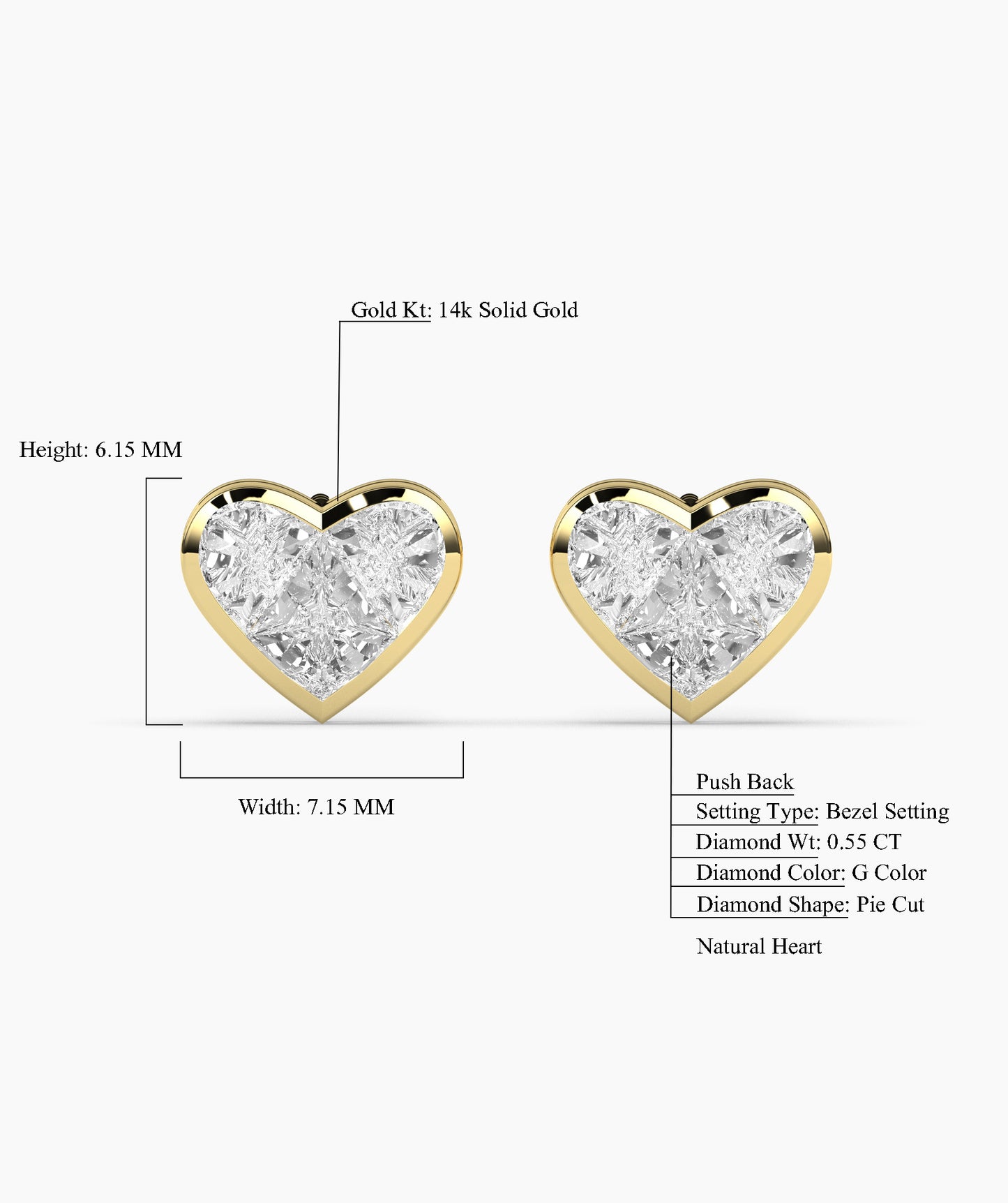 Timeless Diamond Heart Earrings