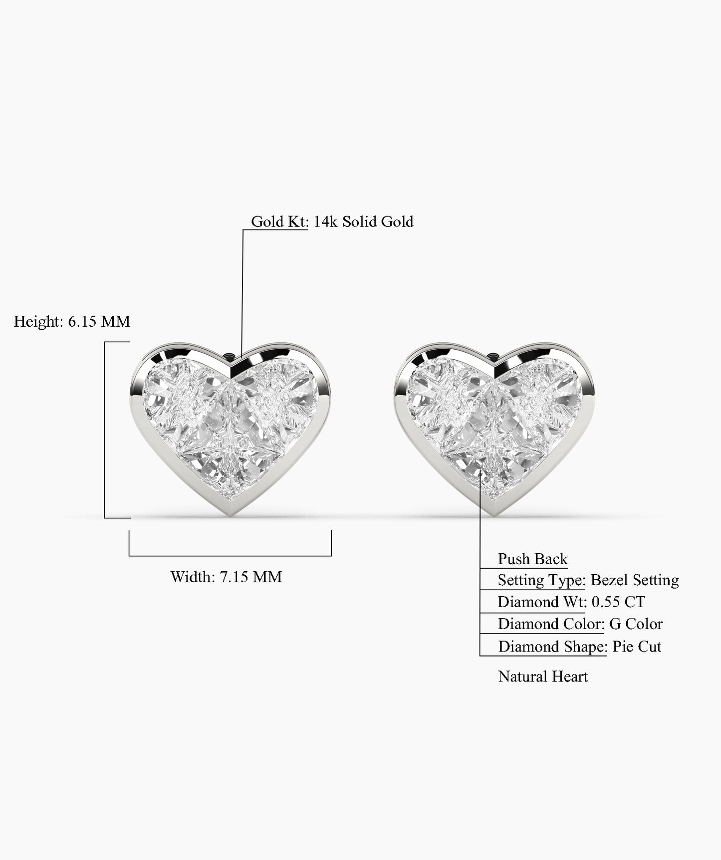 Timeless Diamond Heart Earrings