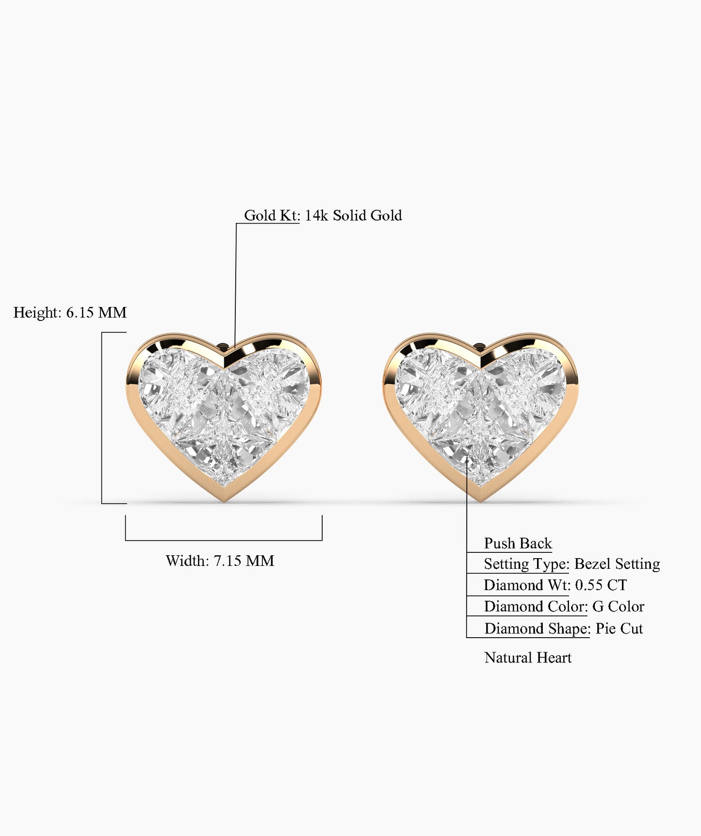 Timeless Diamond Heart Earrings