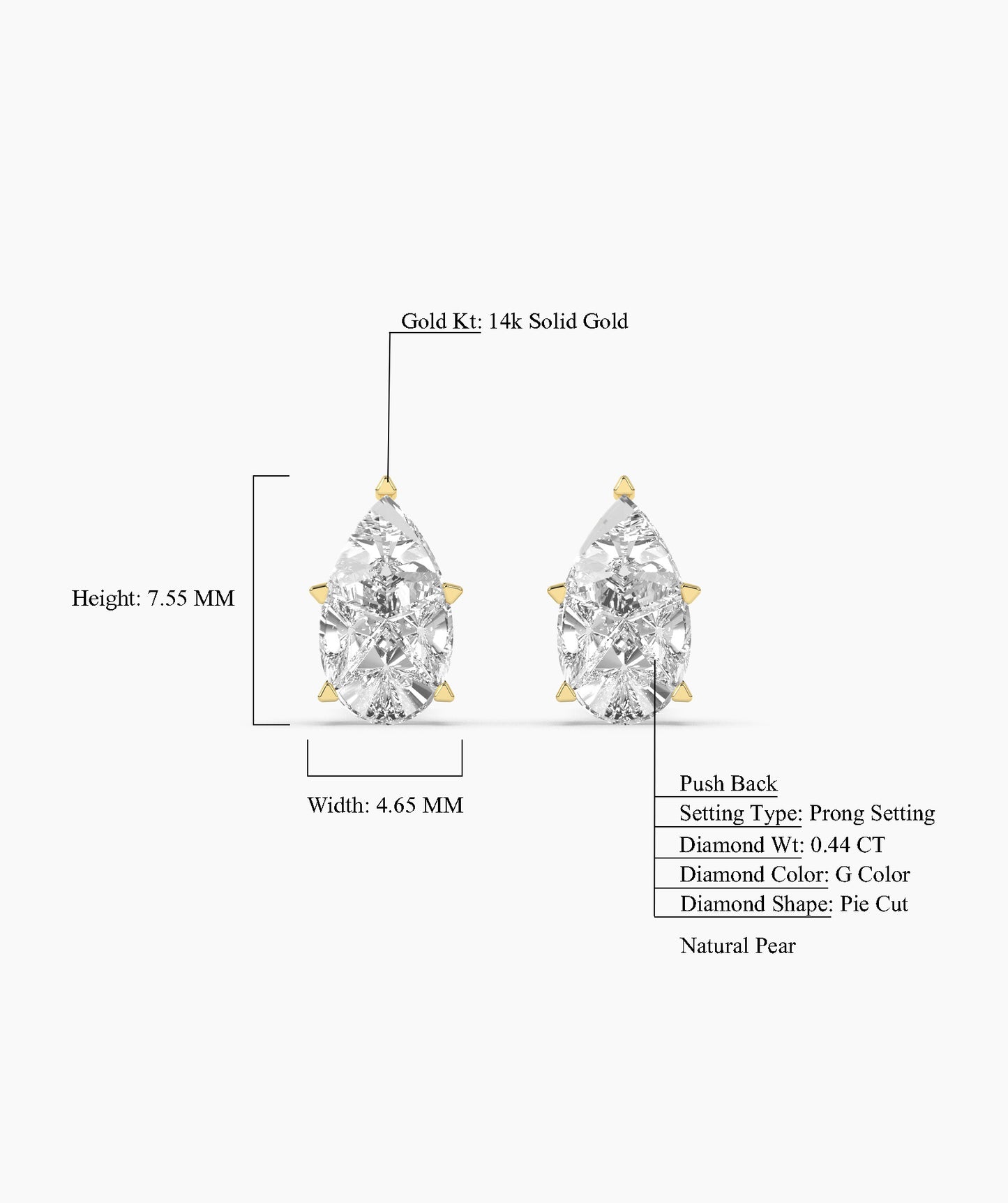 Elegant Pear-Shaped Diamond Studs