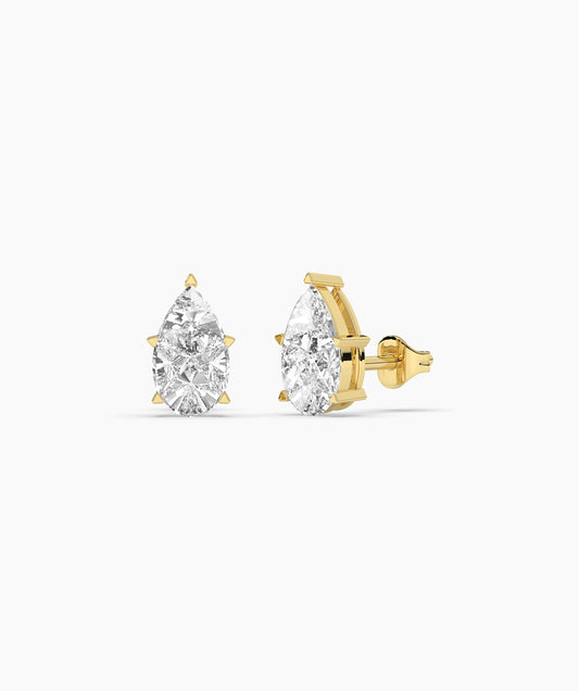 Elegant Pear-Shaped Diamond Studs