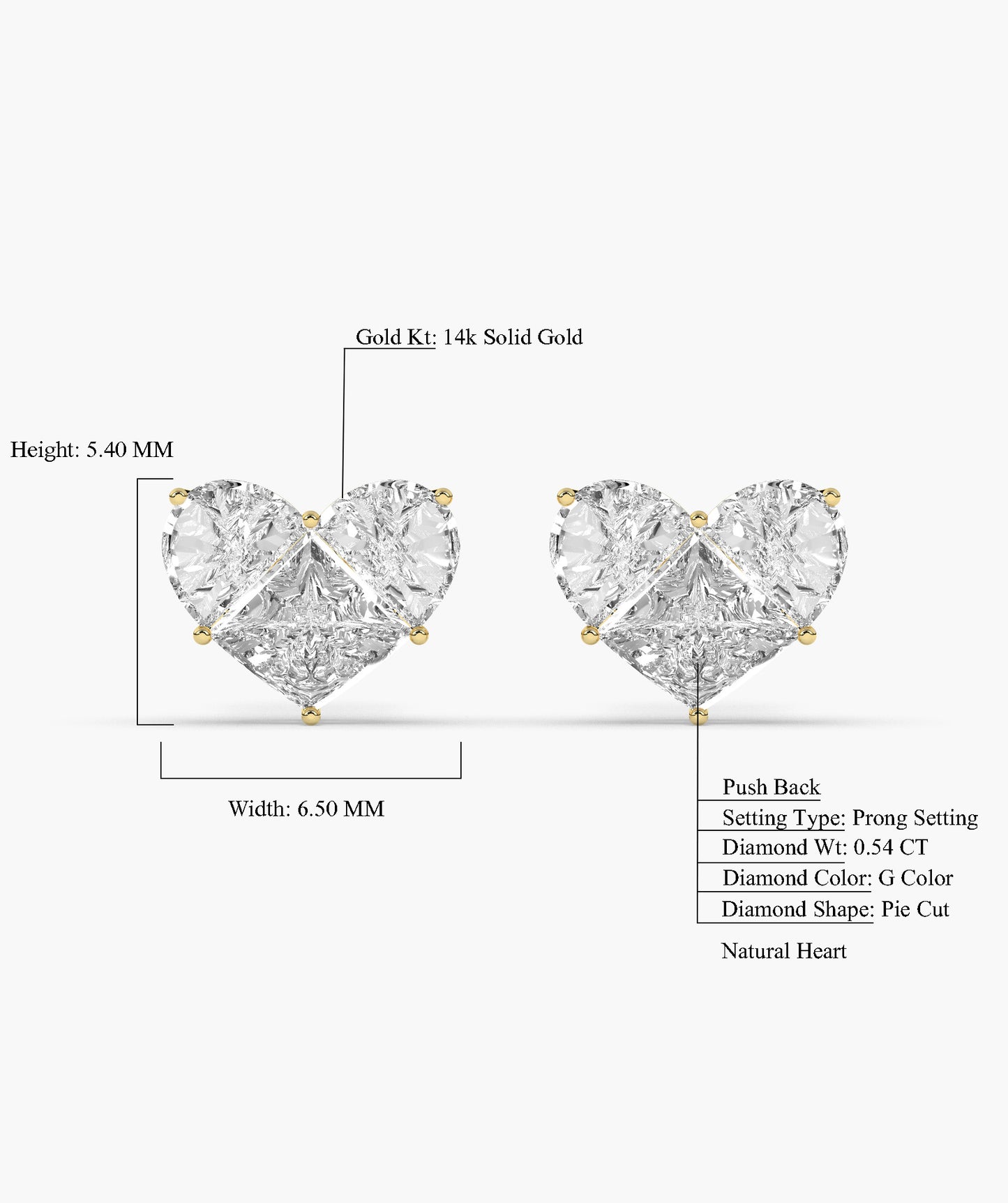 Heart Diamond Studs